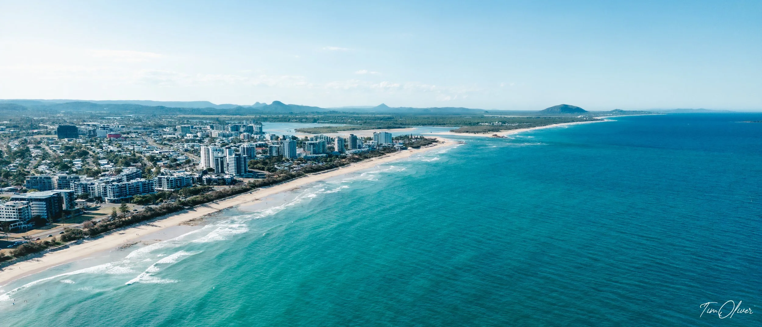 Sunshine coast coastline shot by drone