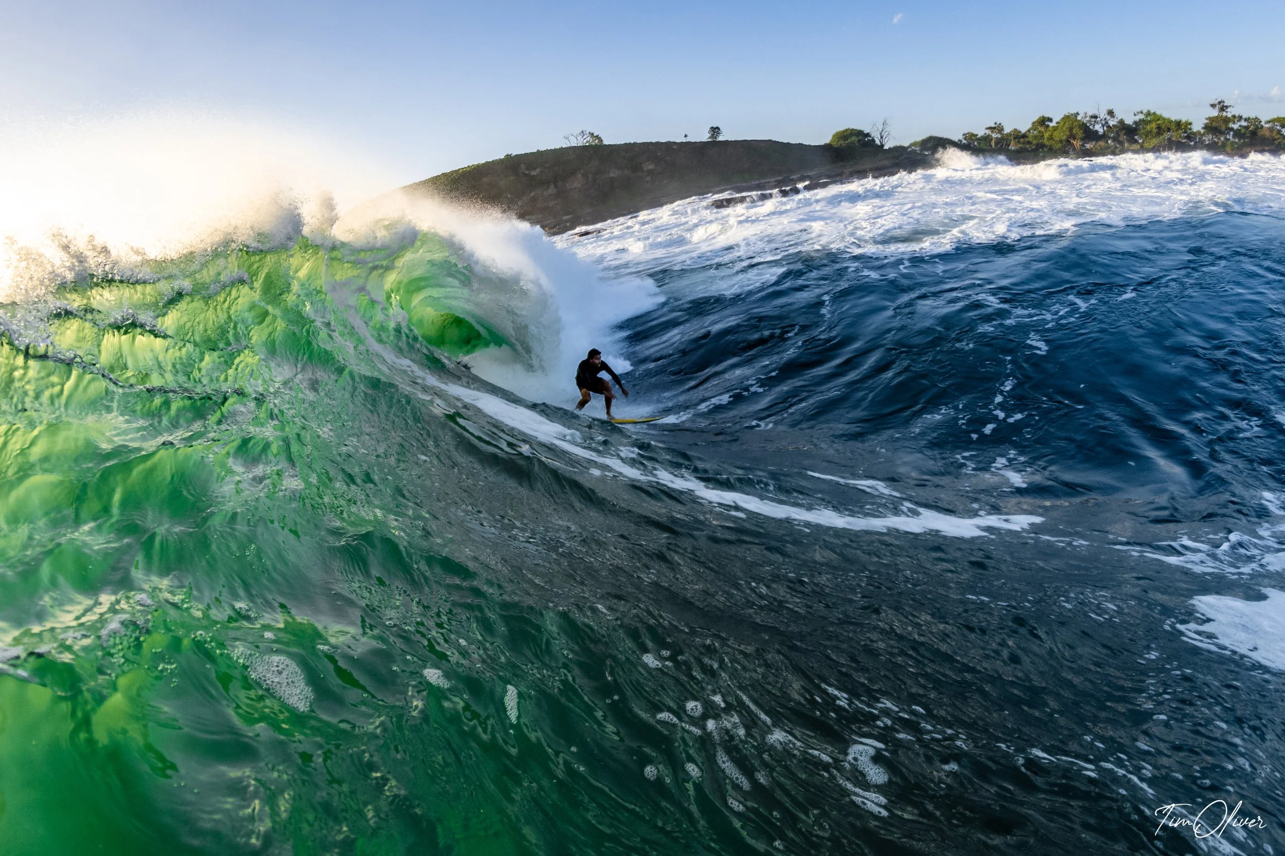 Surfer at Old Women's Island on the Sunshine Coast of Queensland