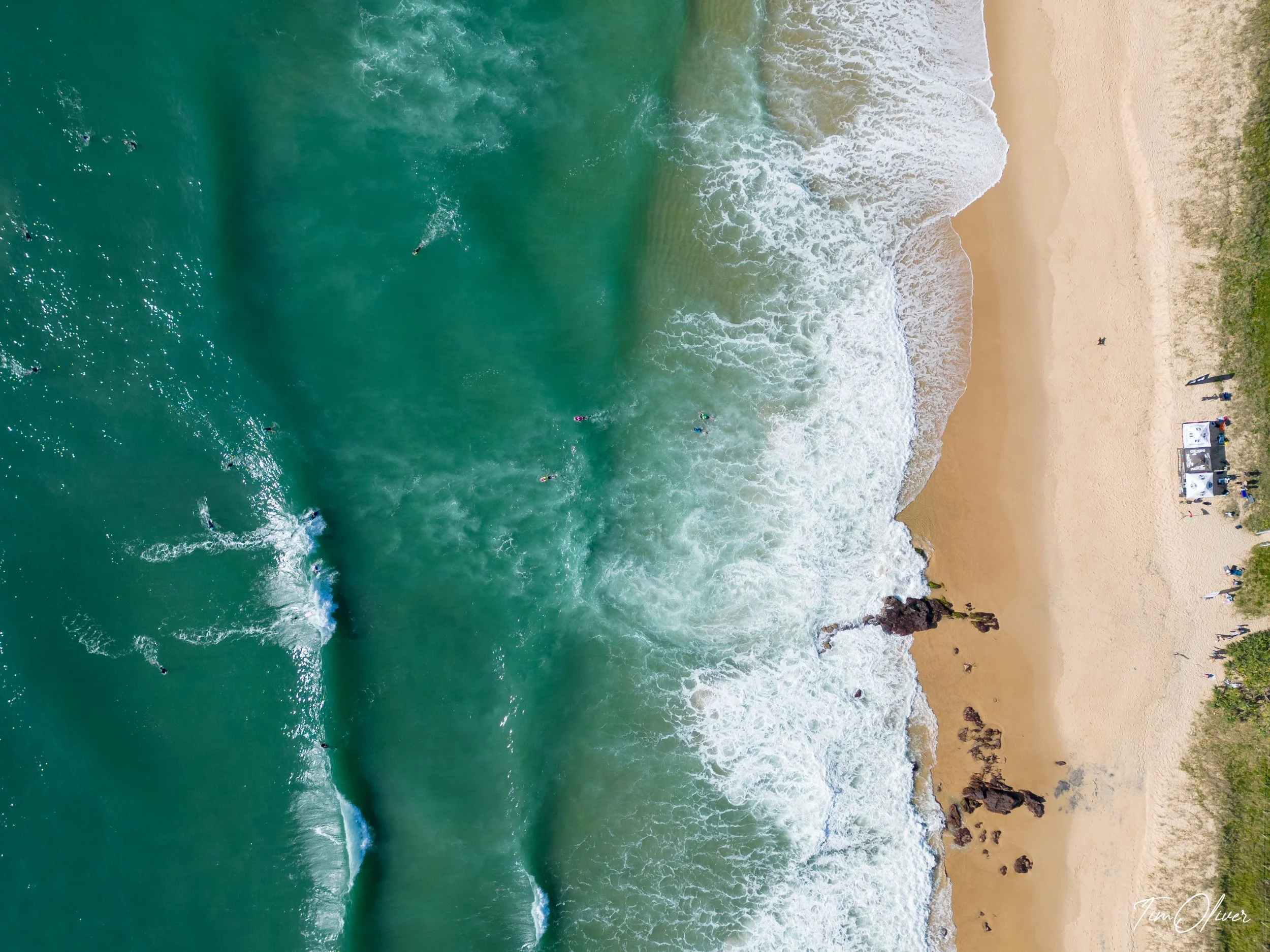 top down drone photo of Yaroomba beach