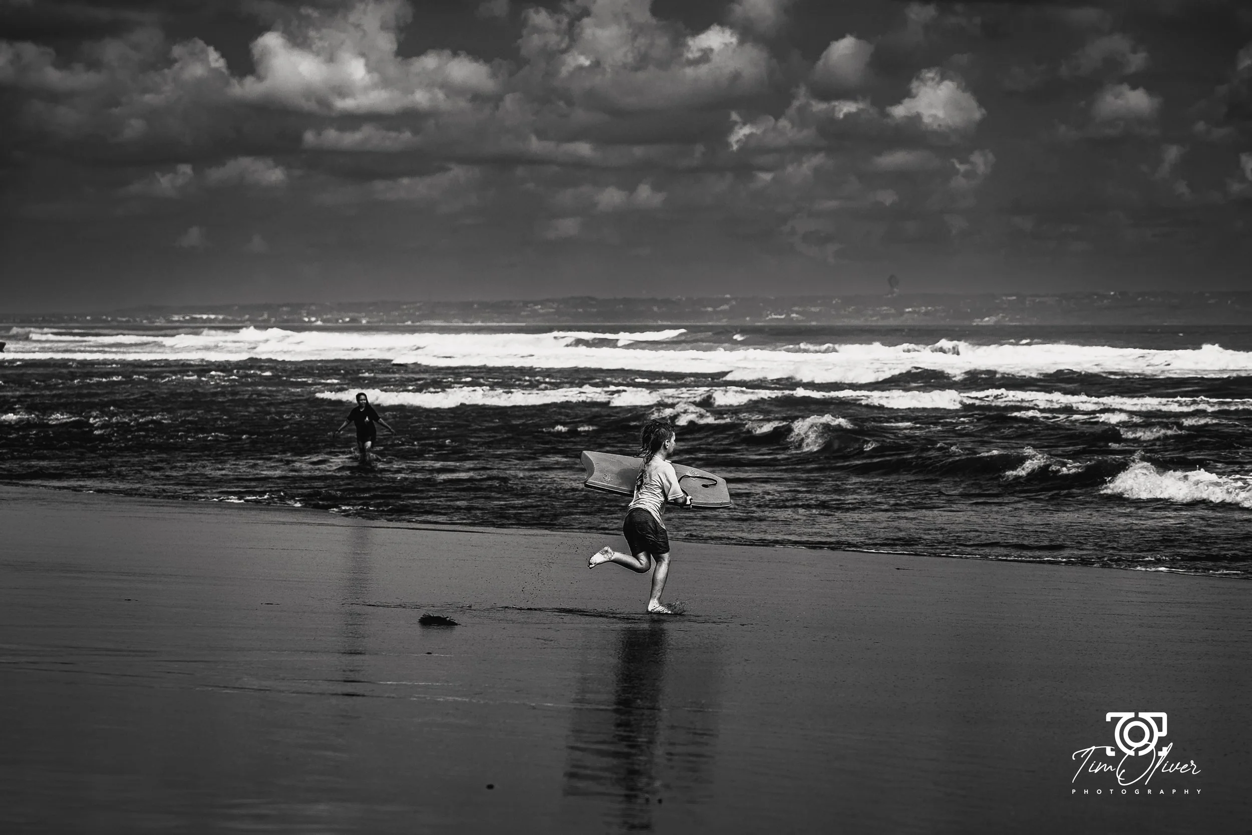 Young bodyboarder in Bali