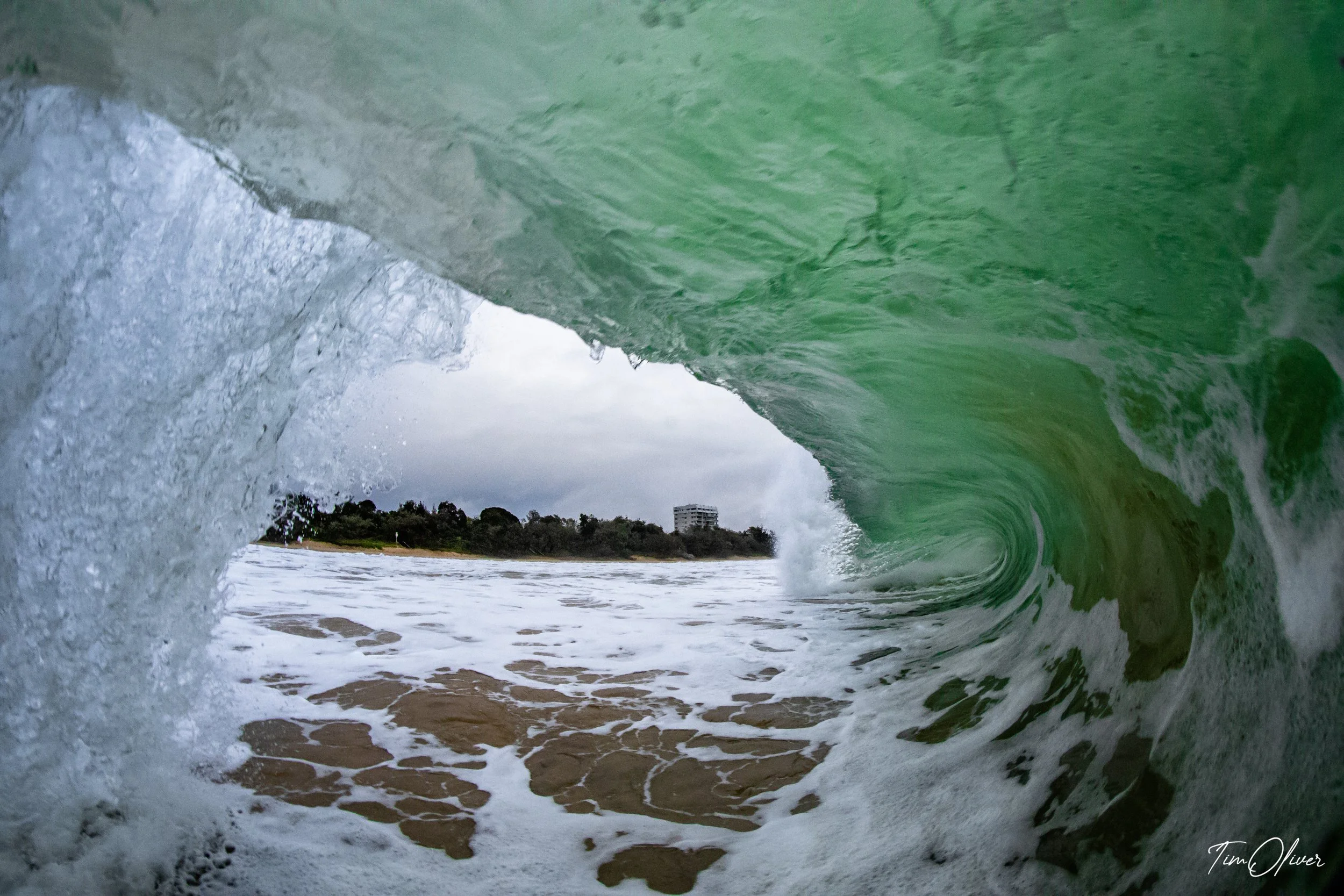 Sandy wave at Mooloolaba beach, Queensland, Australia.