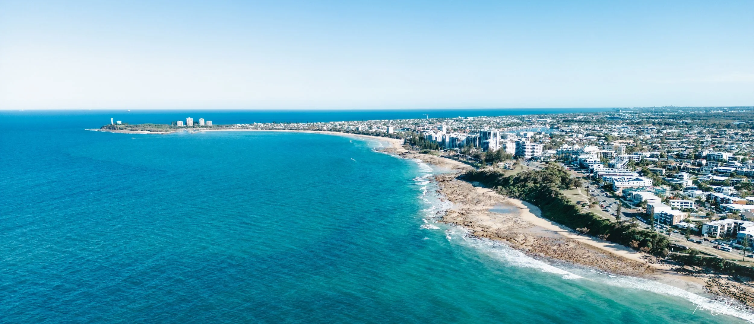 Sunshine coast coastline shot by drone