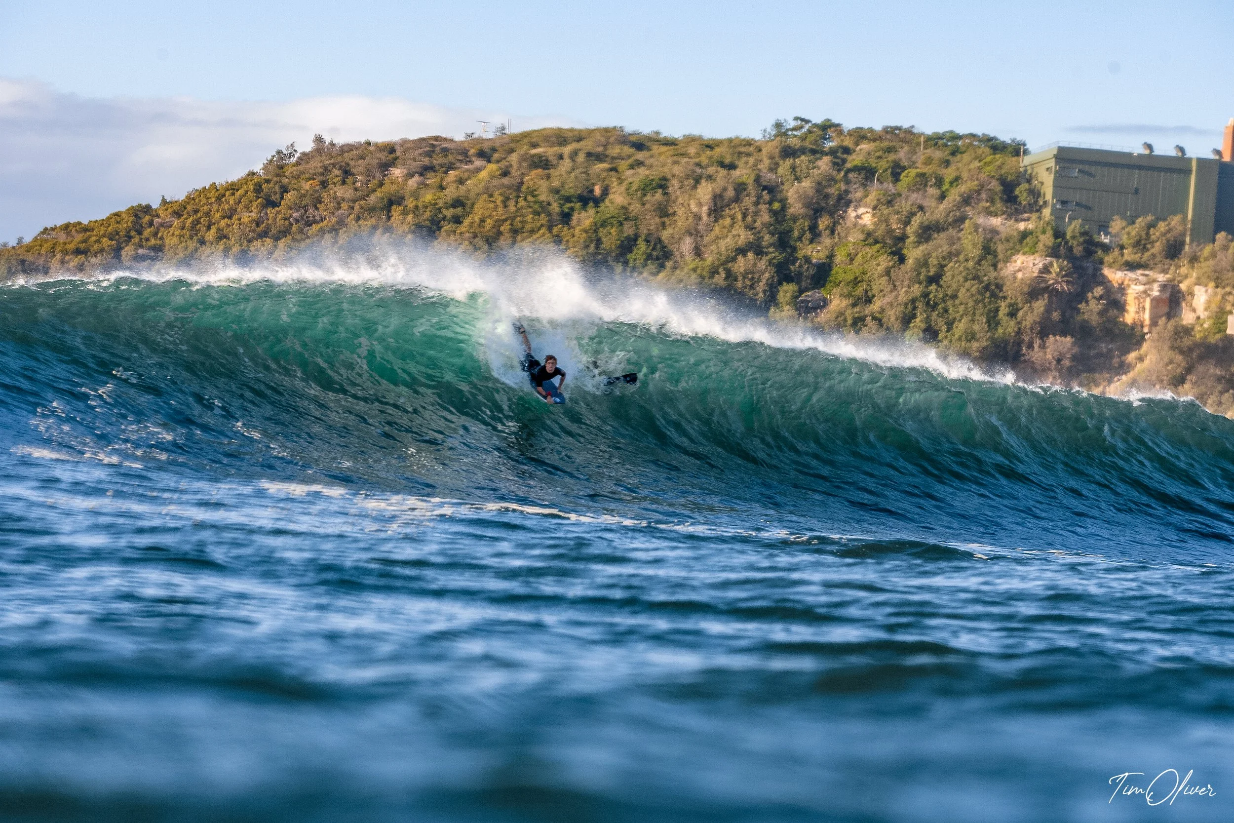 Bomb take off of a bodyboarder in Sydney