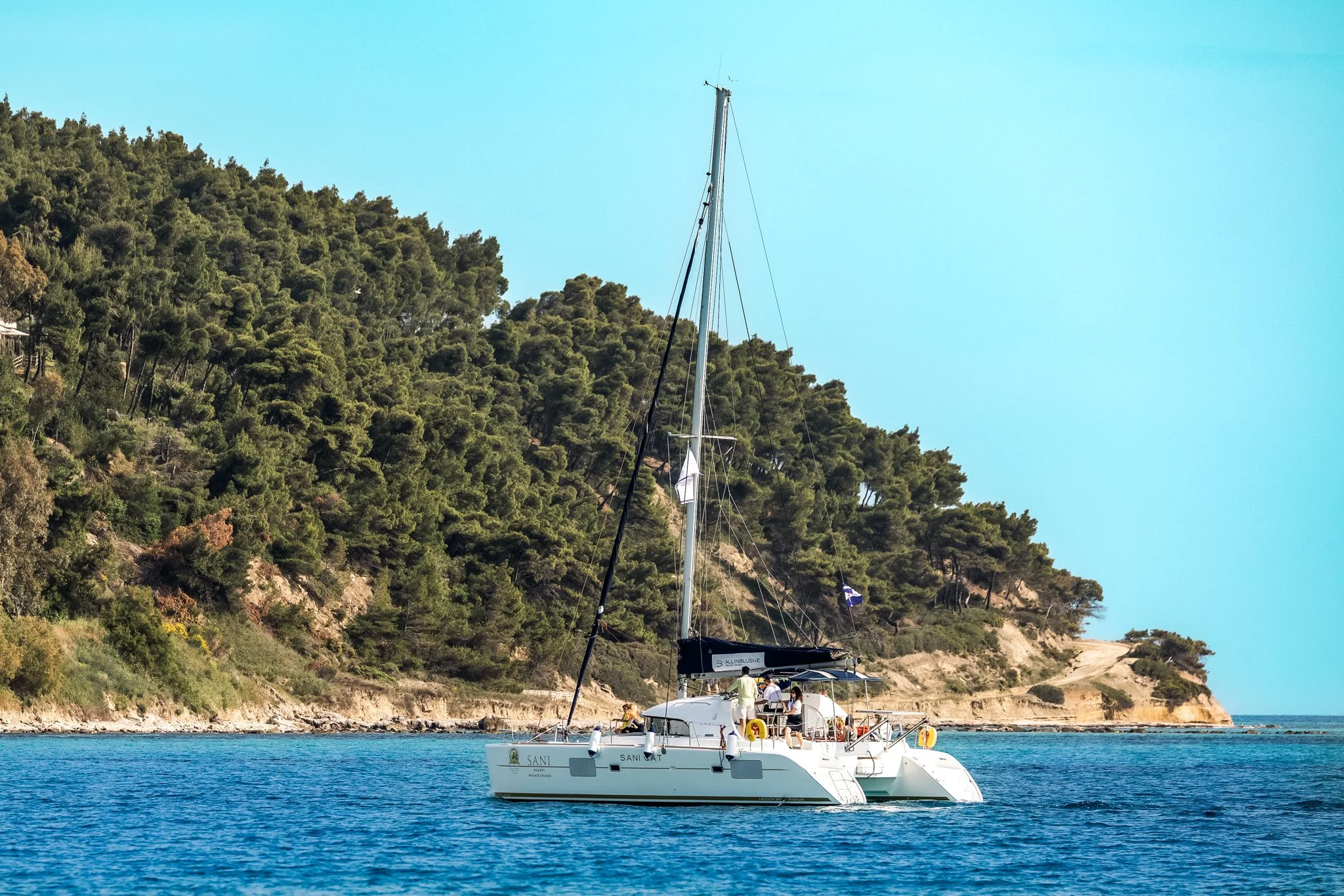 Lagoon catamaran cruising in Crete