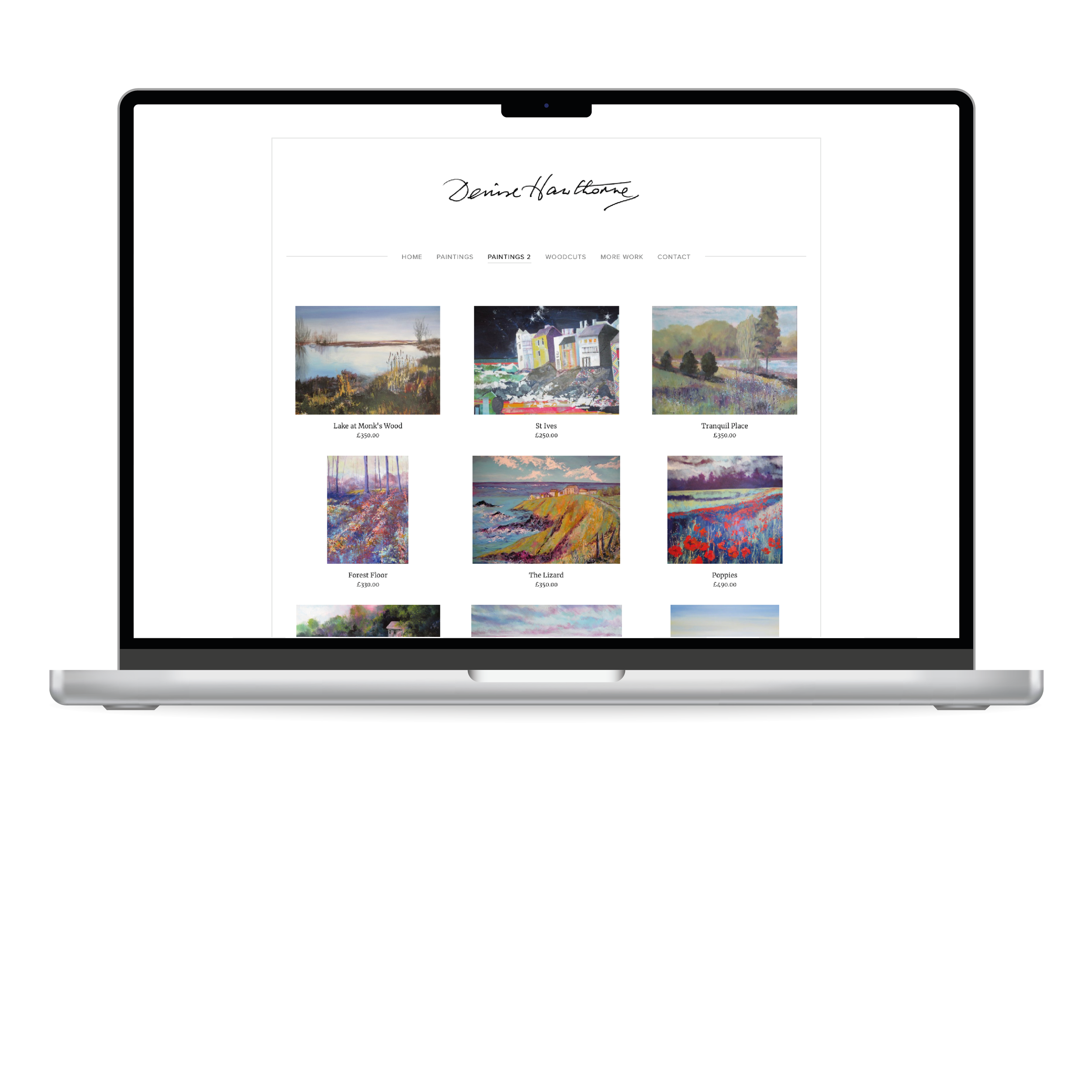 Denise Hawthorne's web site e-commerce page on web site