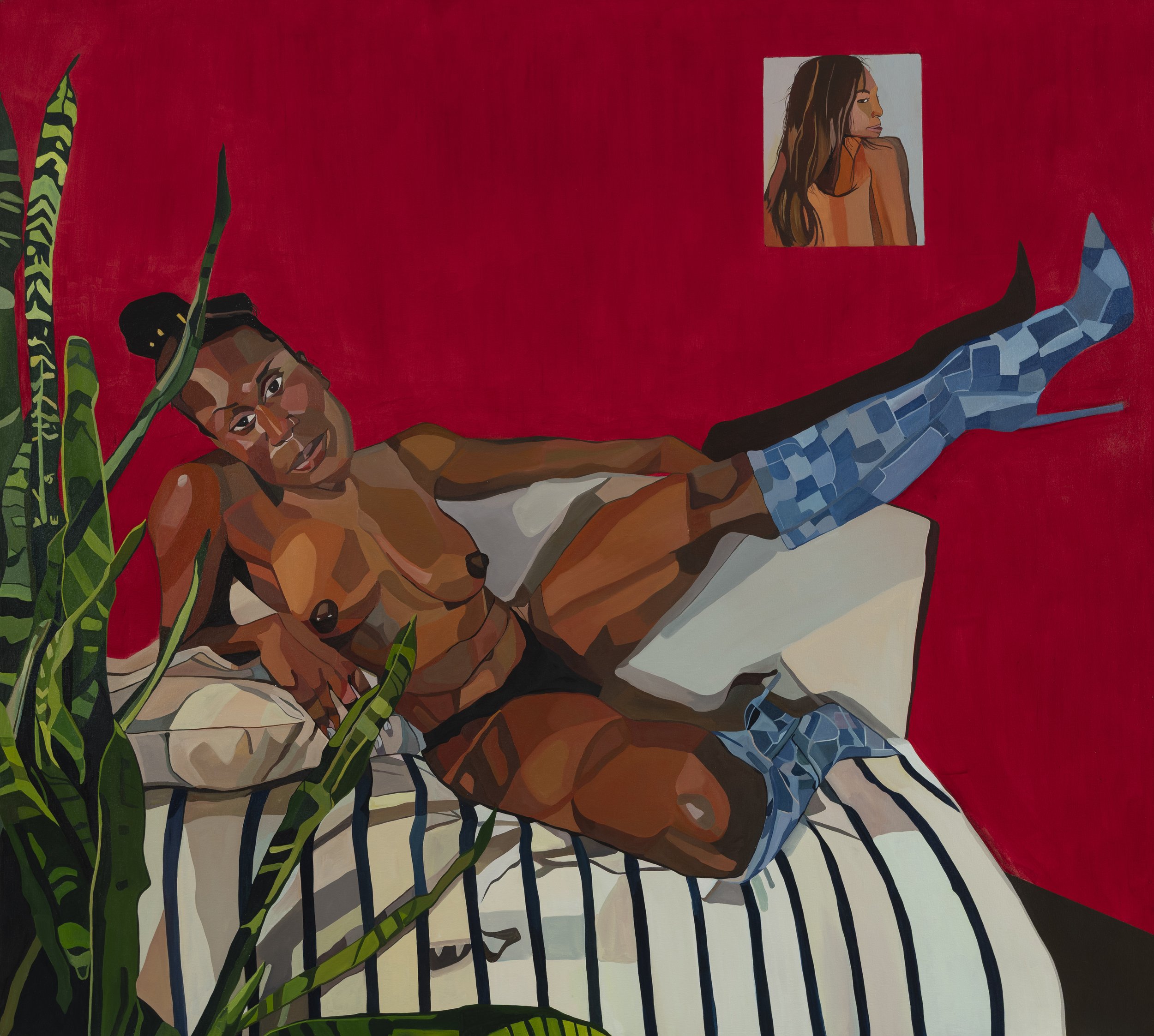 Denim and Desire, 2025
Oil on canvas, 180 x 200cm
