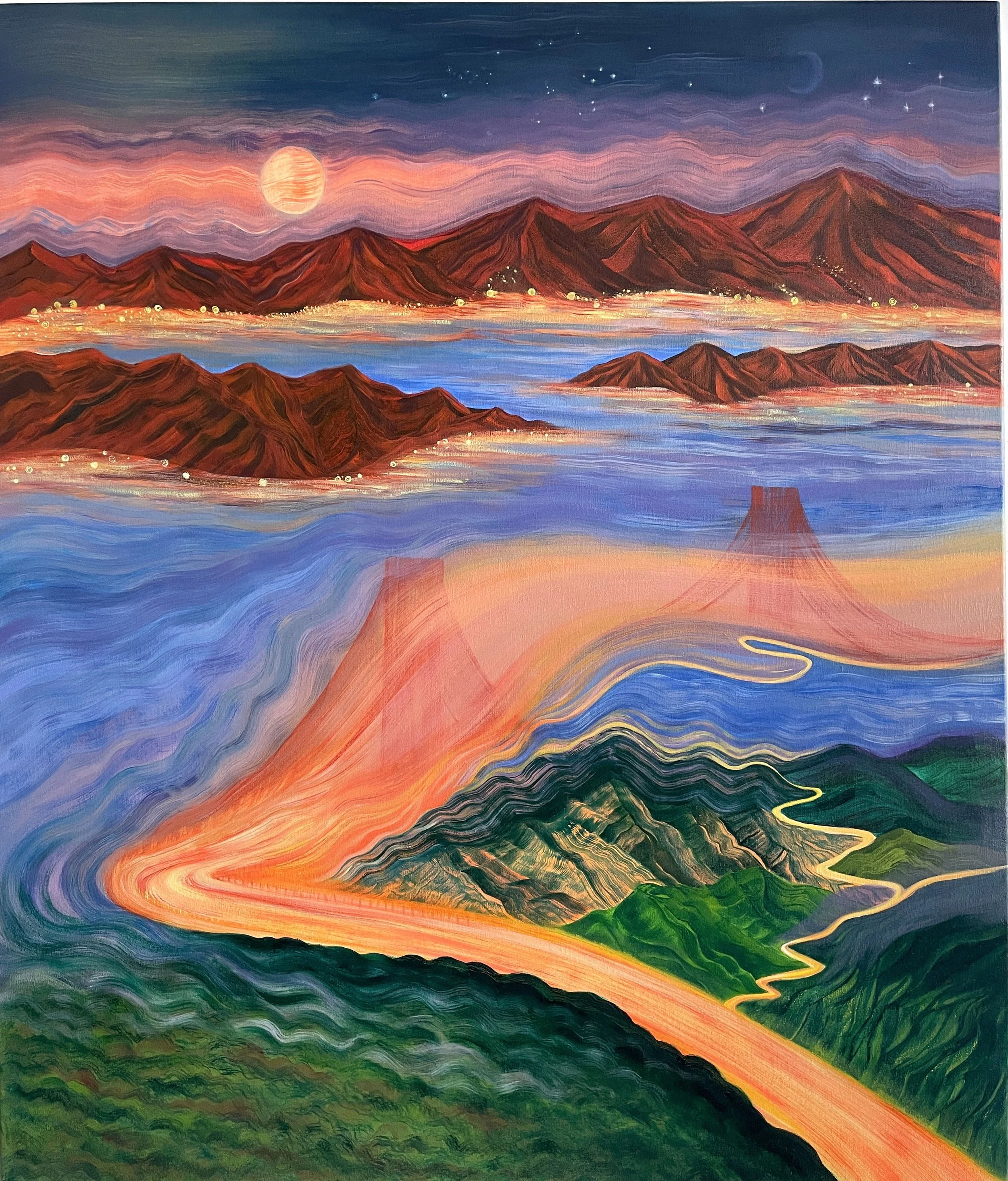 Foggy love, 120x100 cm, huile sur toile, 2023 (commande)
