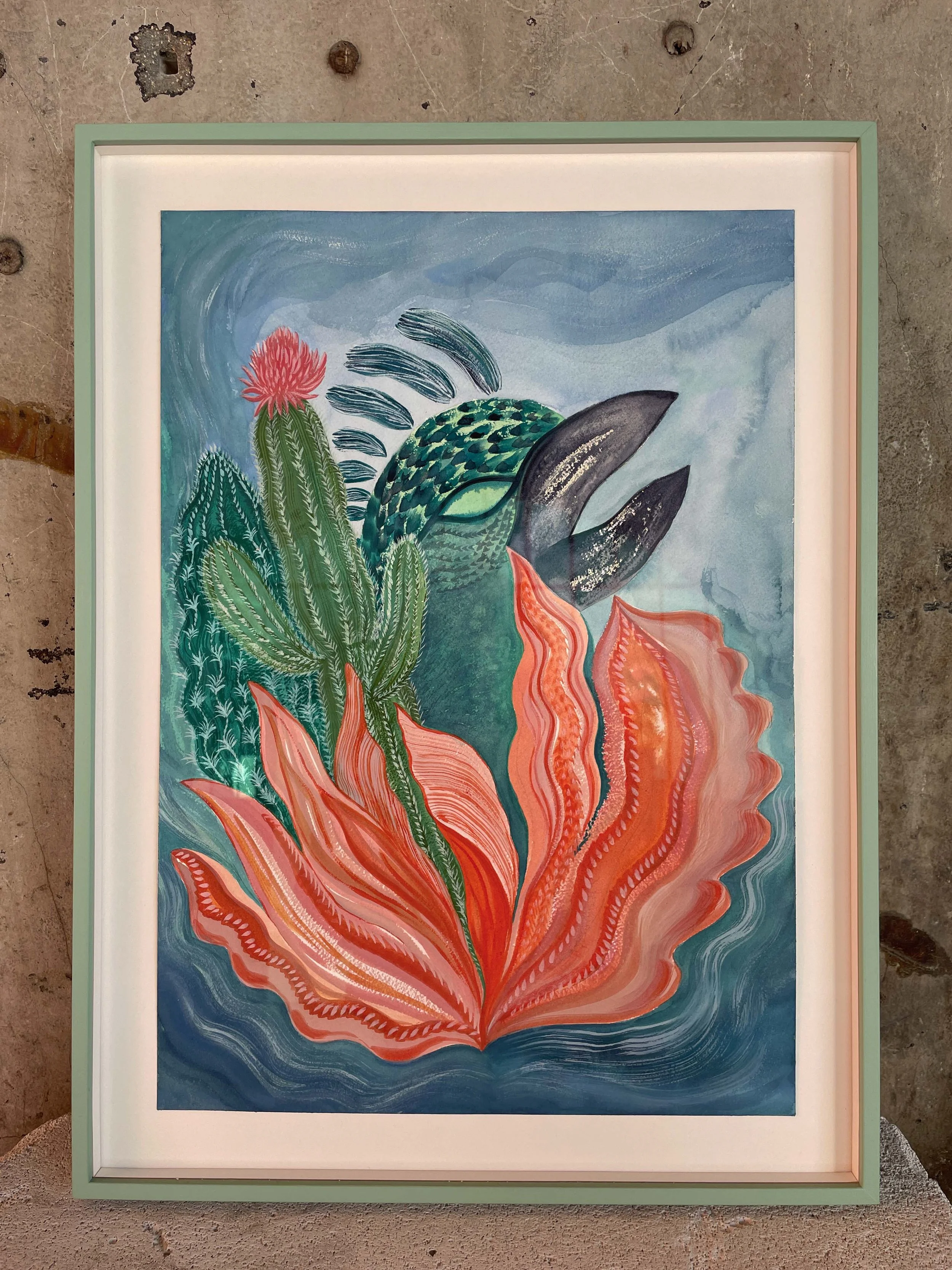 ‘Succulentas’ , 51x36 cm, aquarelle et encre sur papier, 2024, collection privée