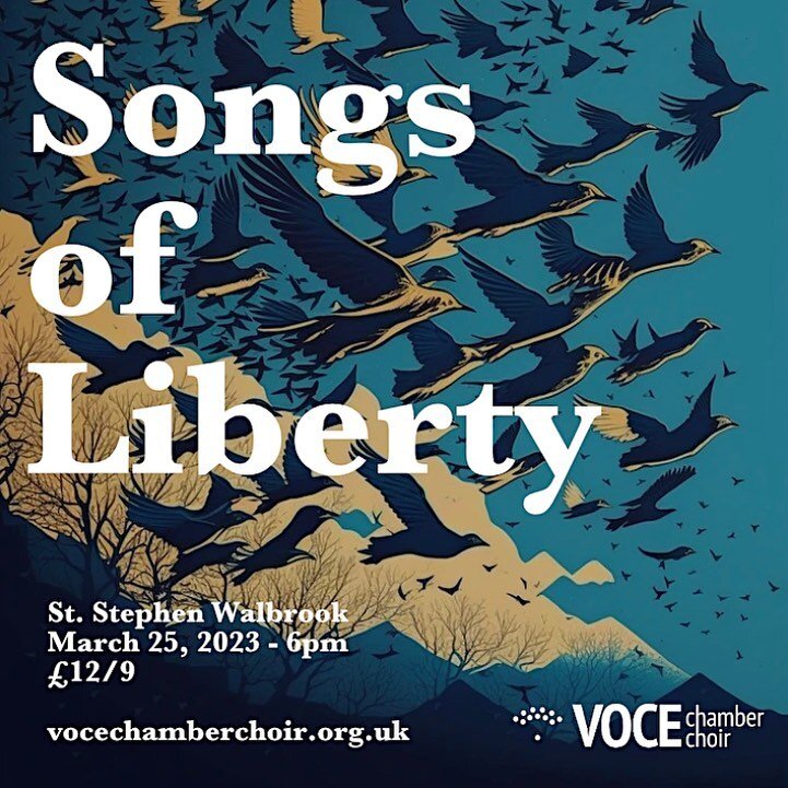 Join Voce Chamber Choir for a spectacular evening of choral singing celebrating Songs of Liberty.

We will be performing music with moving text from pivotal times in our world history. From the tortured lamentations of Savonarola in 1498 set to music