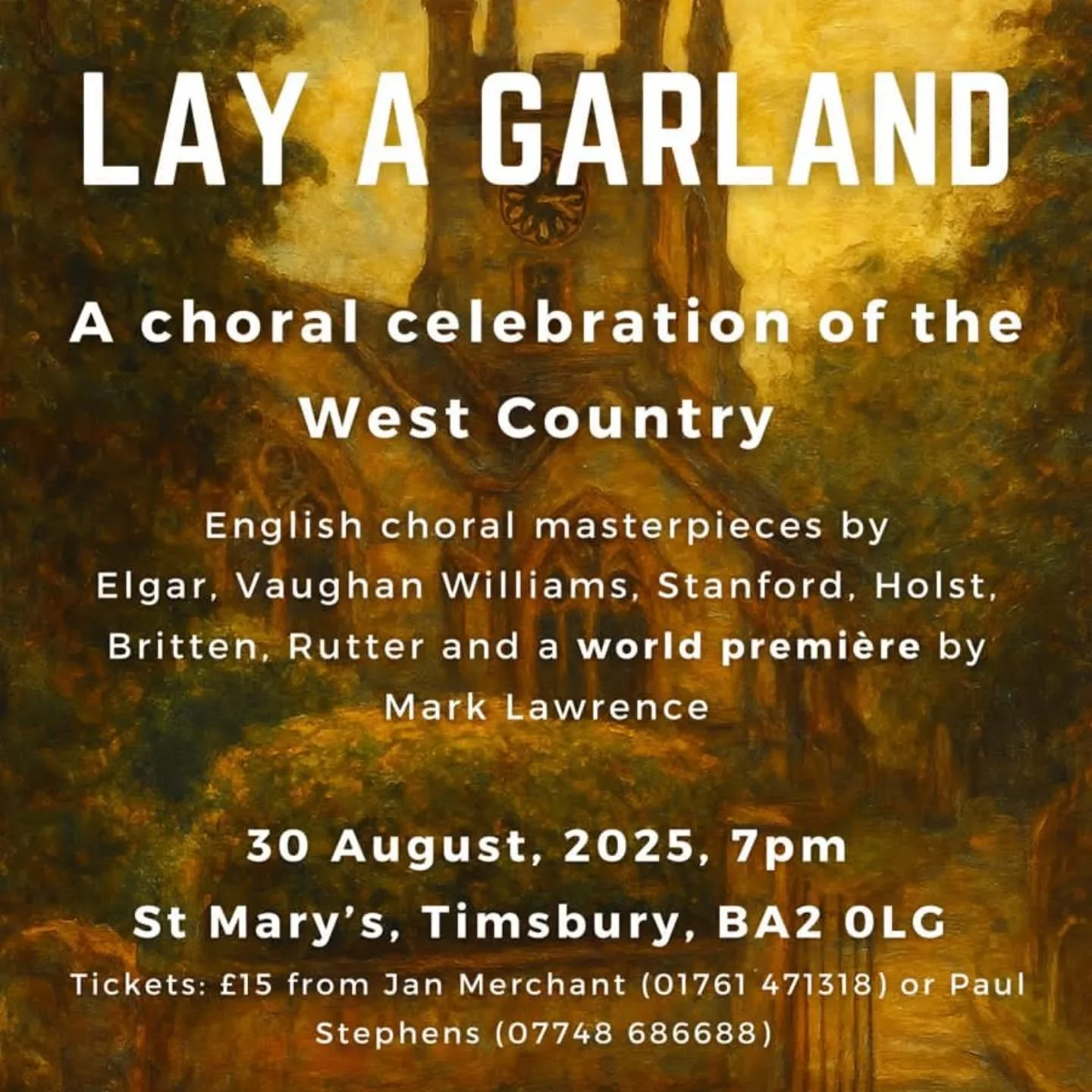 Our second performance tomorrow will be at St Mary's Timsbury at 7pm. Currently standing room only, so if you are keen to catch us get a ticket for the 3pm performance.