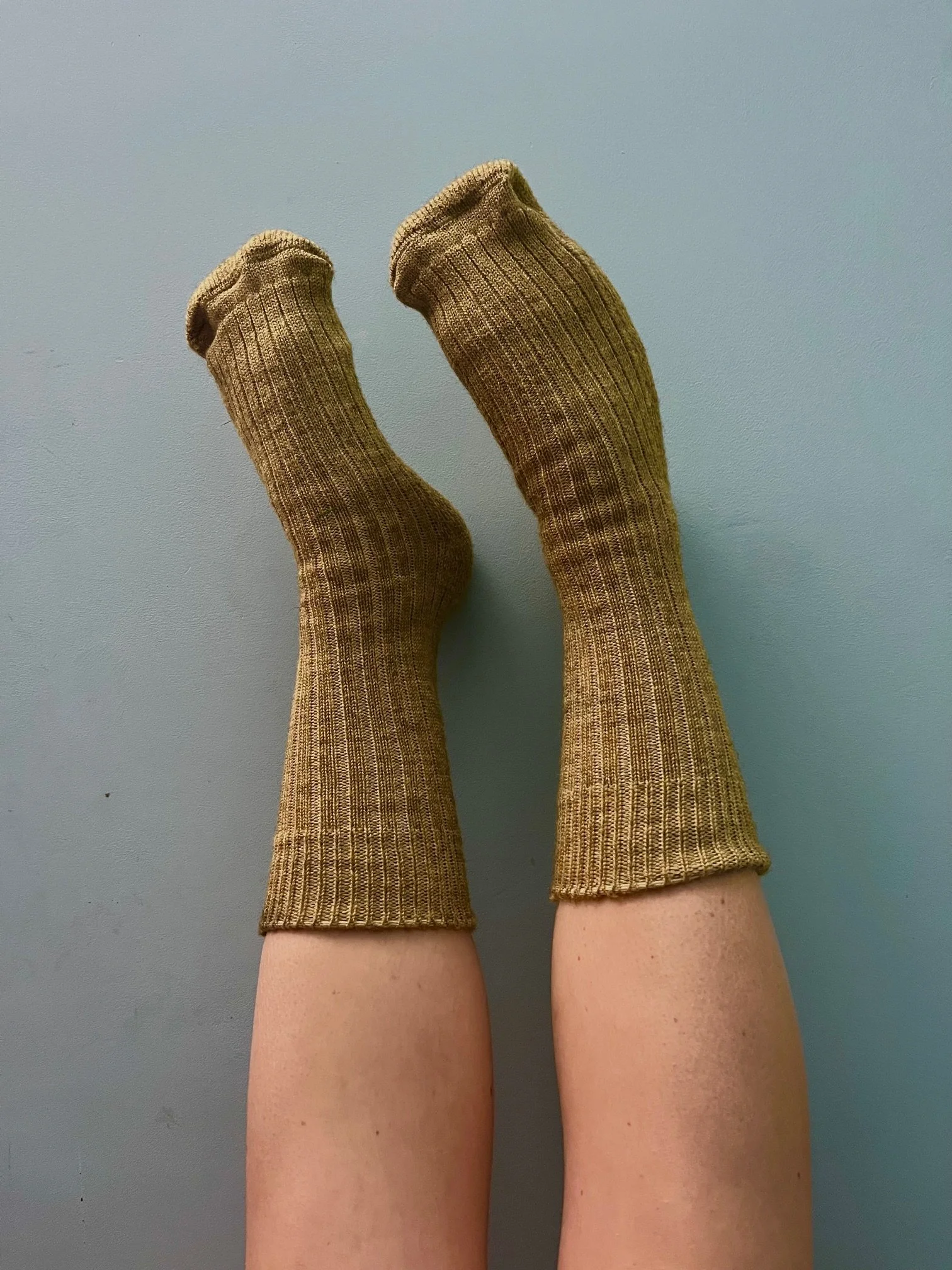 Straw Marl Woollen Socks