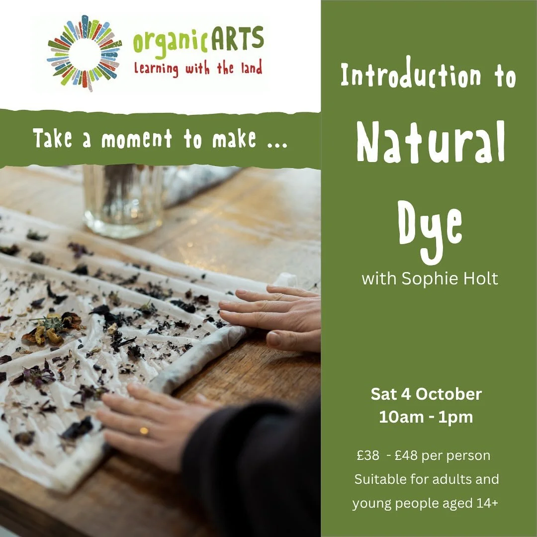 I&rsquo;ll be running a workshop at the wonderful @organicarts this autumn on Saturday 4th October ✨ 

Join me to explore a range of colour from PIGMENT&rsquo;s field and the dye garden at organicARTS. 

We&rsquo;ll experiment with modifiers to creat