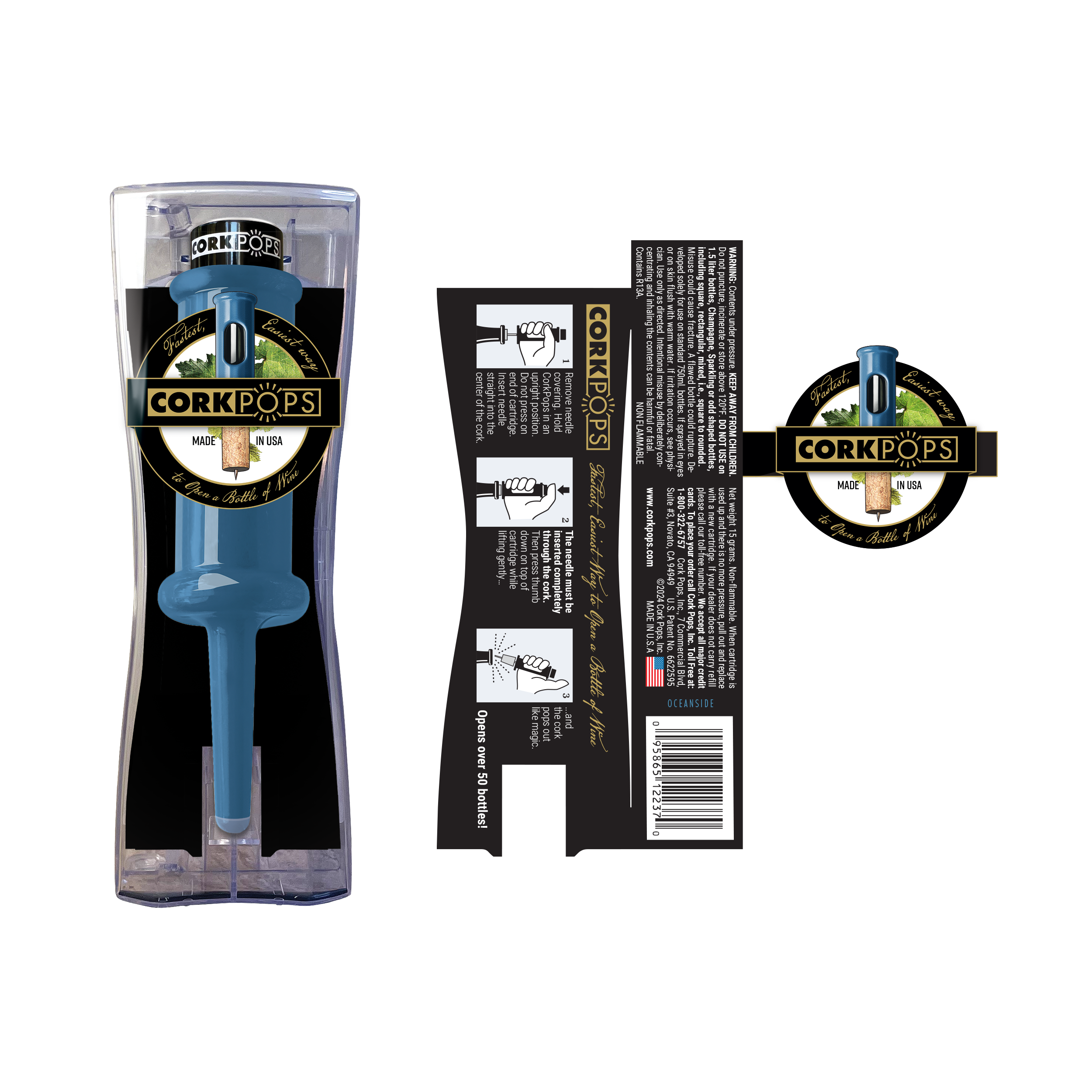 Cork Pops Original Blue | Cork Pops Inc.