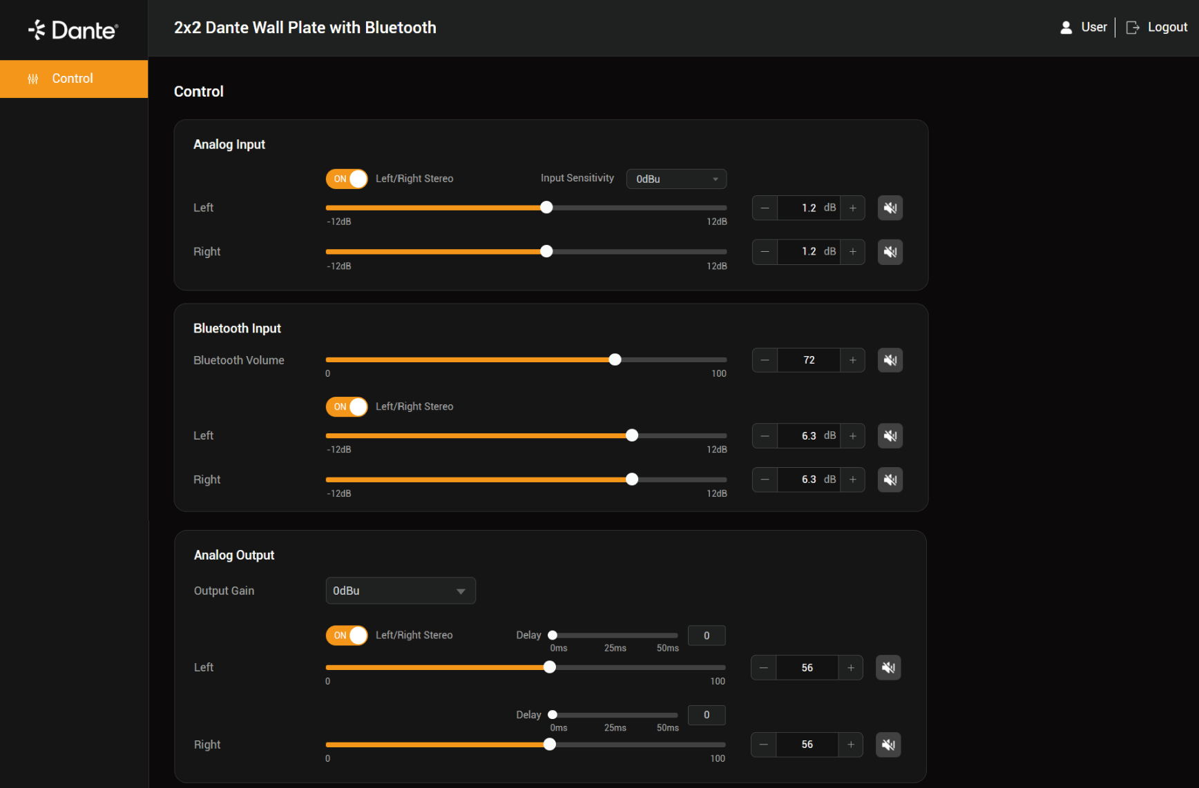 Dante User Interface