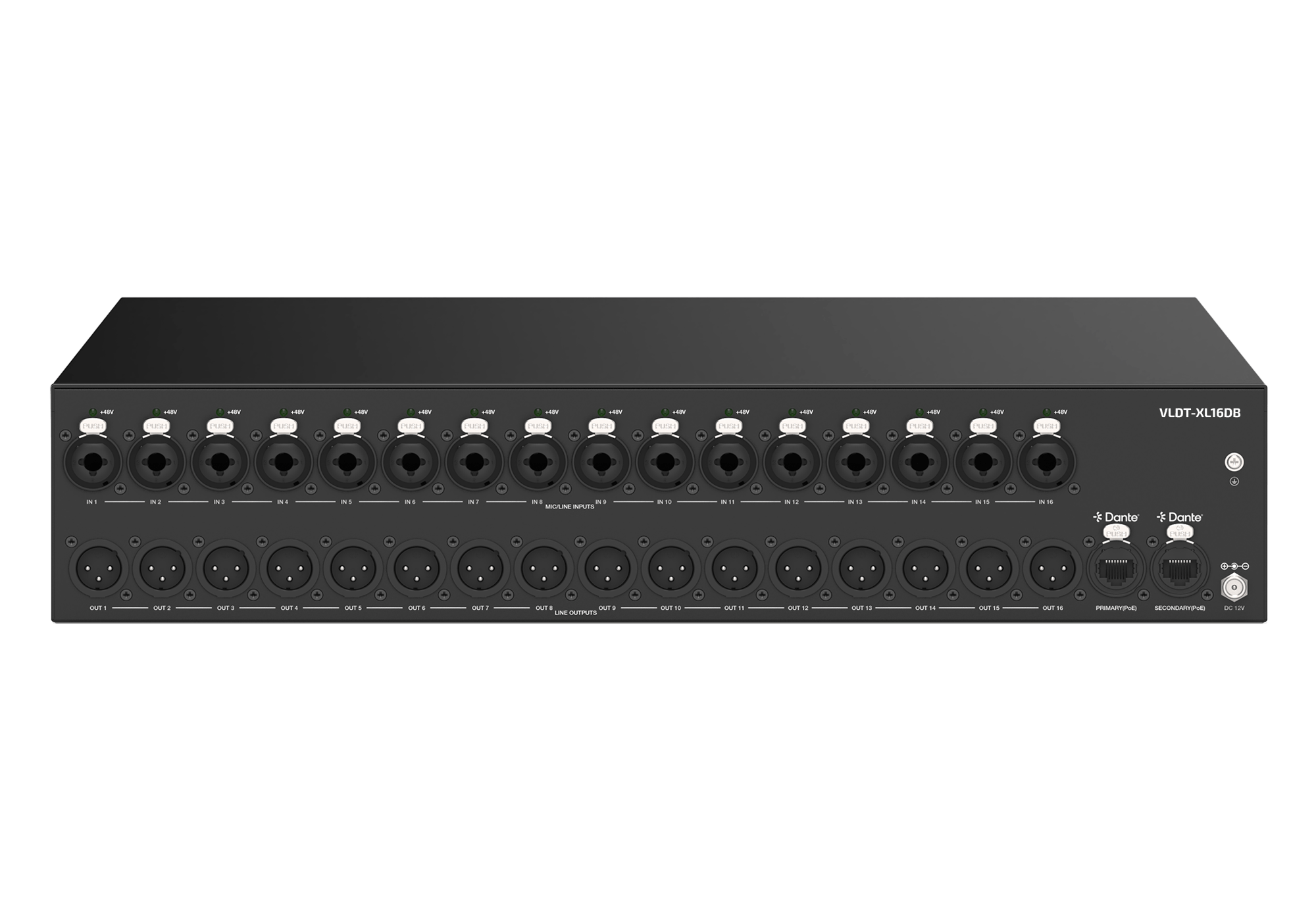 Rear panel with XLR connectors