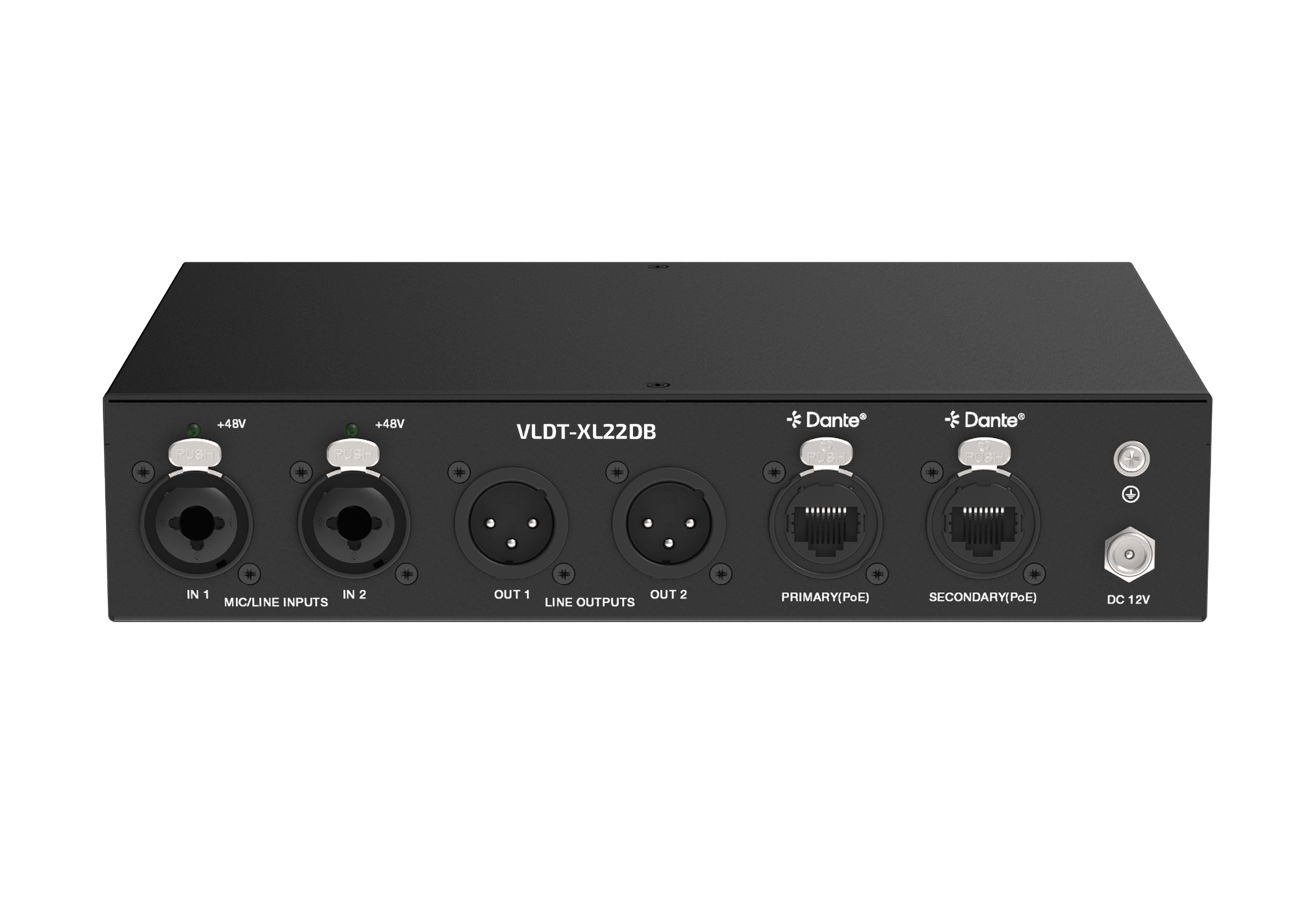 VLDT-XL22DB Rear Panel with connectors