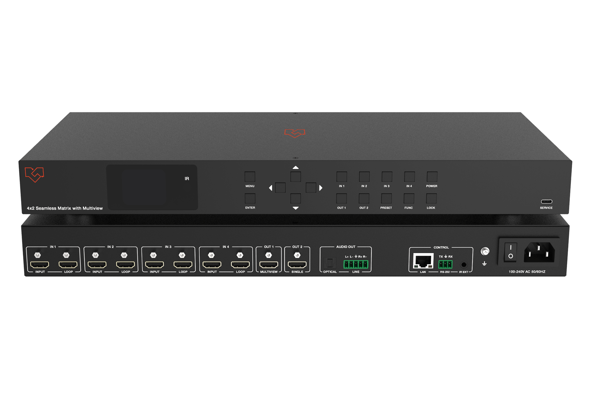 VLML-4x2U30A front and rear panels