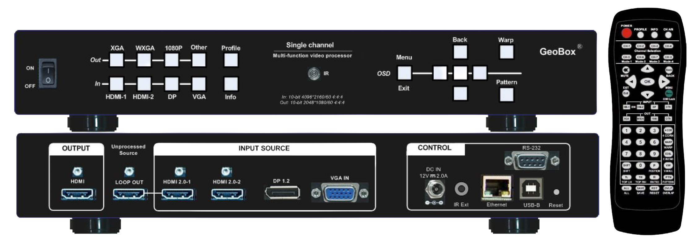M811L Front and back with remote