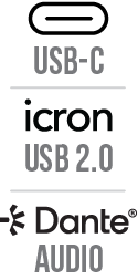 USB-C | Icron USB 2.0 | Dante Audio