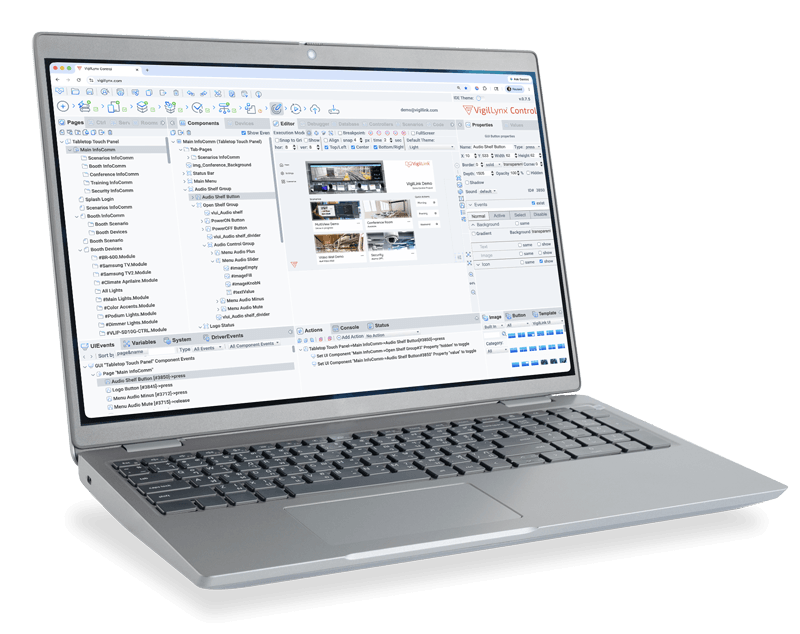 Laptop with VigilLynx editor on screen