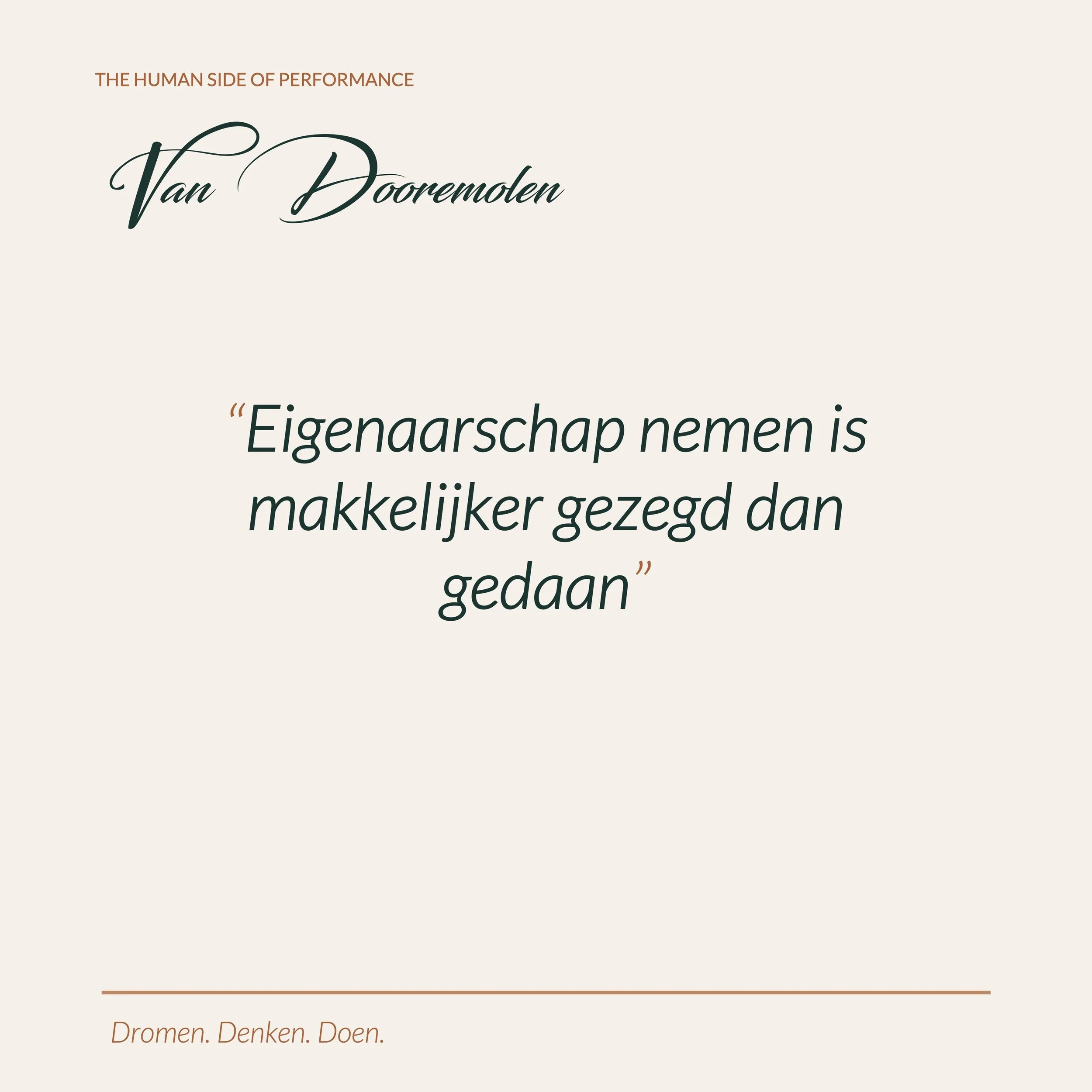 Eigenaarschap nemen is makkelijker gezegd dan gedaan