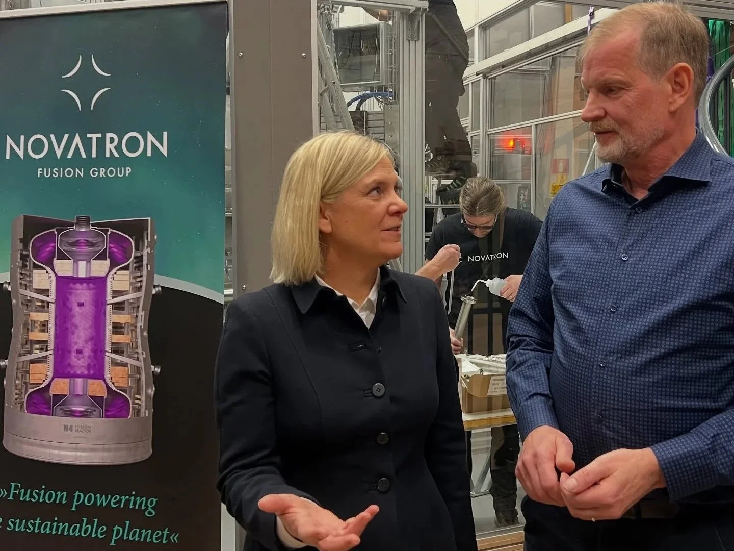 Leader of the Social Democratic Party visits Novatron Fusion Group