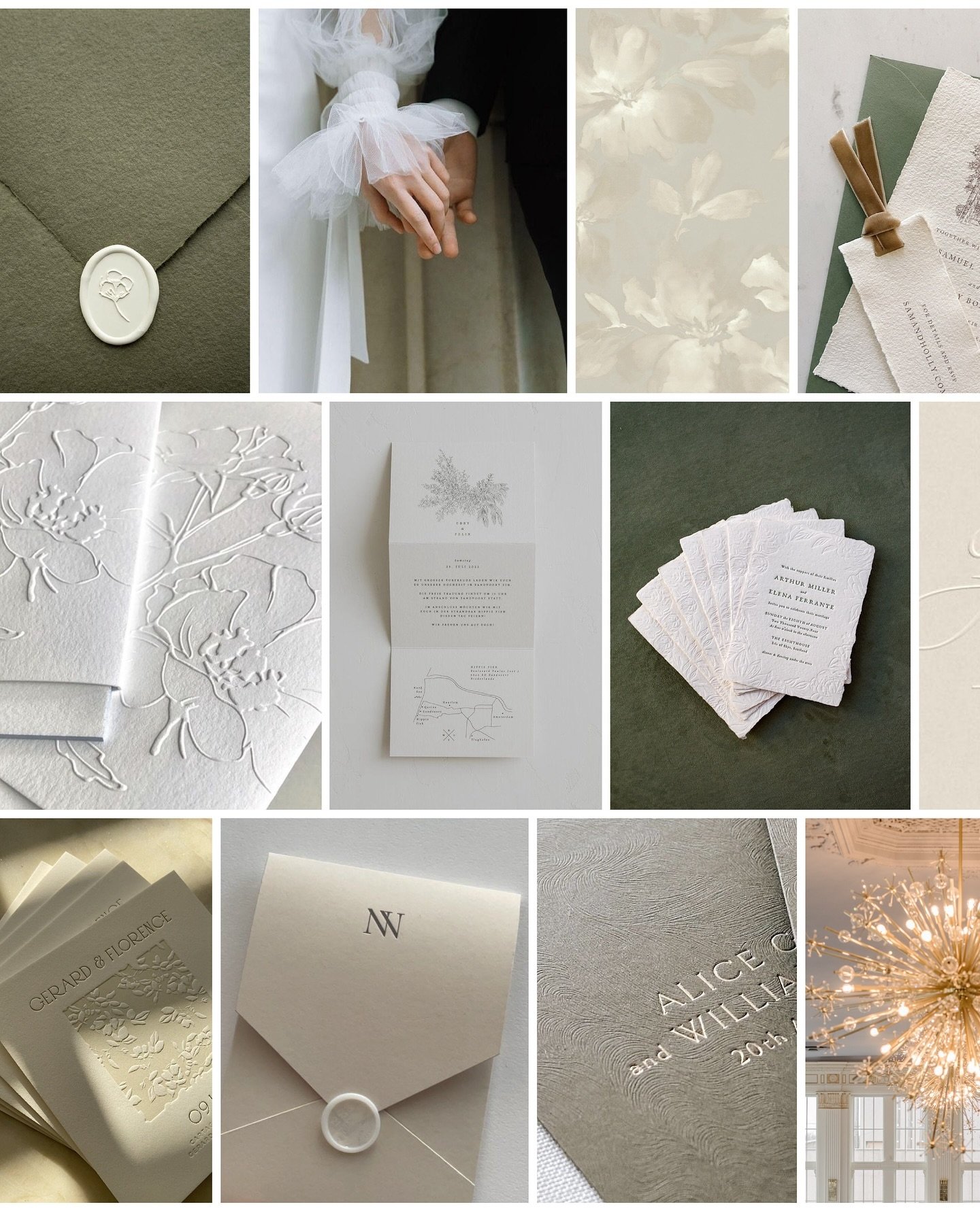 Embossed florals, natural paper textures, soft greens, and touches of gold &mdash; I&rsquo;m diving into this dreamy wedding invitation suite today and cannot wait to show you the results ☁️🥂🕊️
.
.
.
.
.
#studiooros #design #graphicdesign #designst