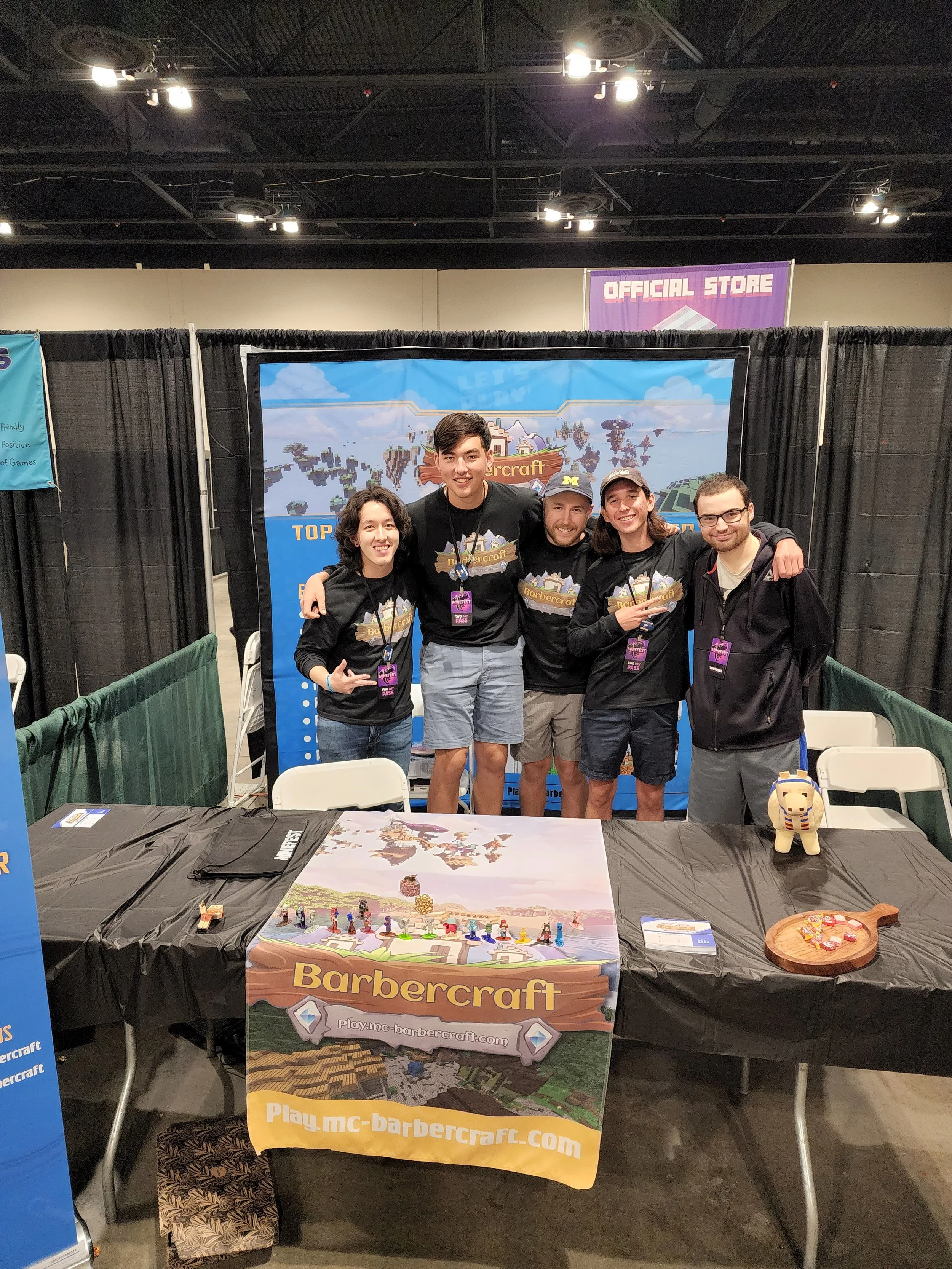 The Barbercraft team at the Minefest Minecraft convention in Chicago, 2022.
