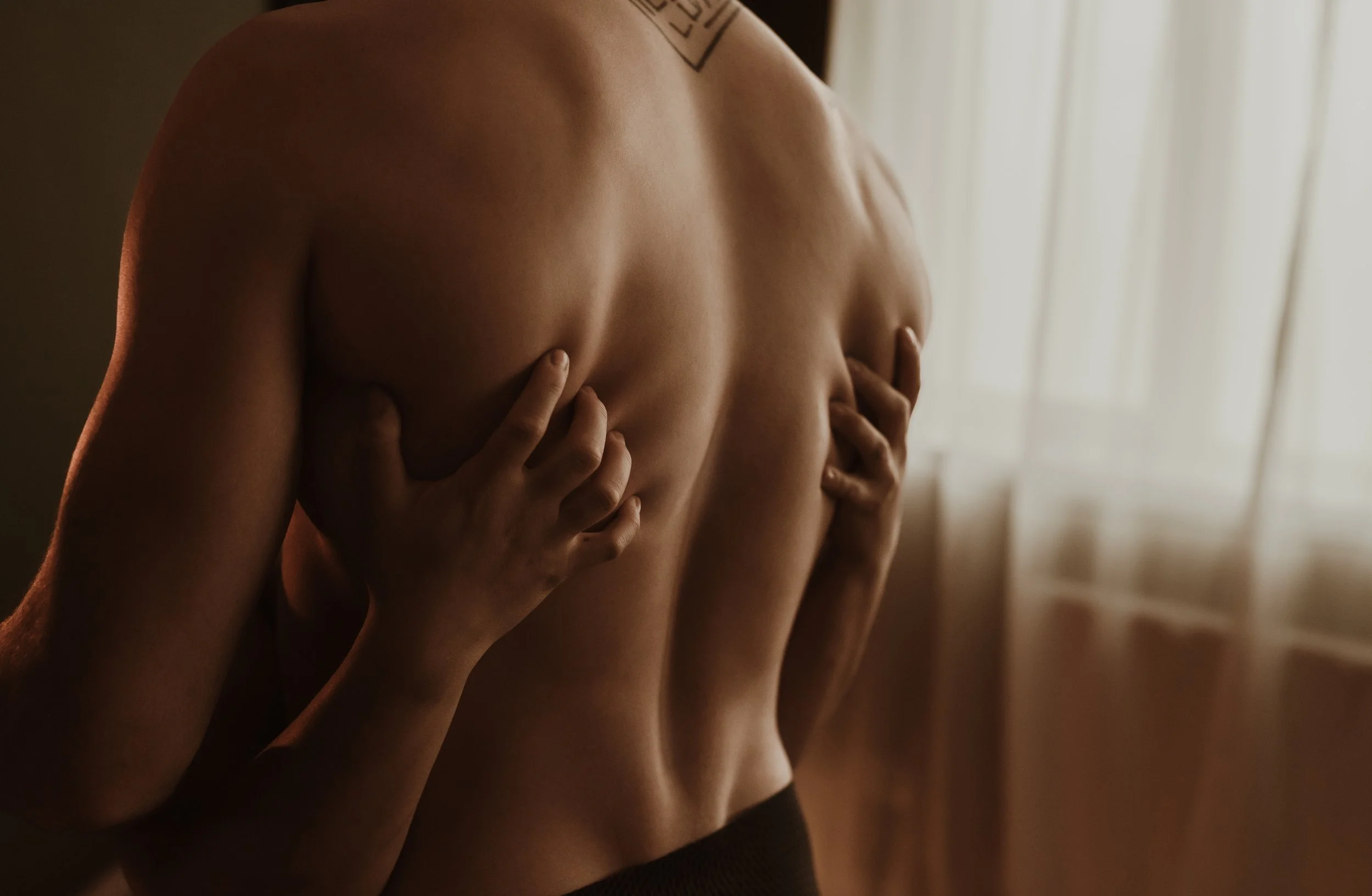 Queer couples boudoir photographer Glasgow — inclusive session Scotland