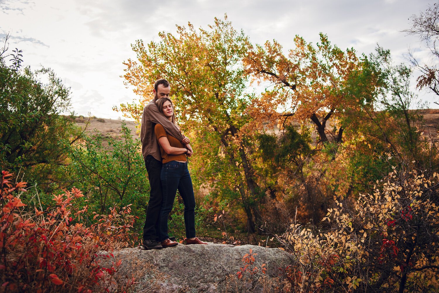 South Mesa Trailhead - Boulder, Colorado Colorful Fall Engagement Photos