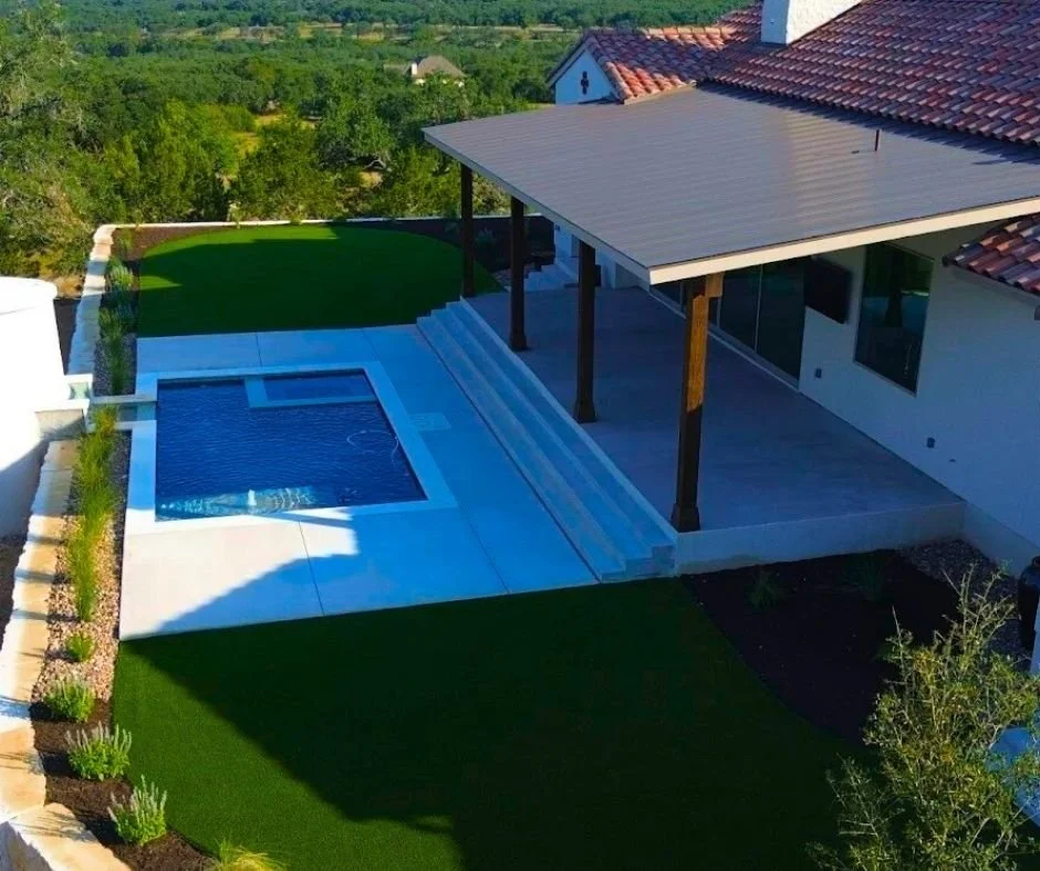 artificial turf pool landscape