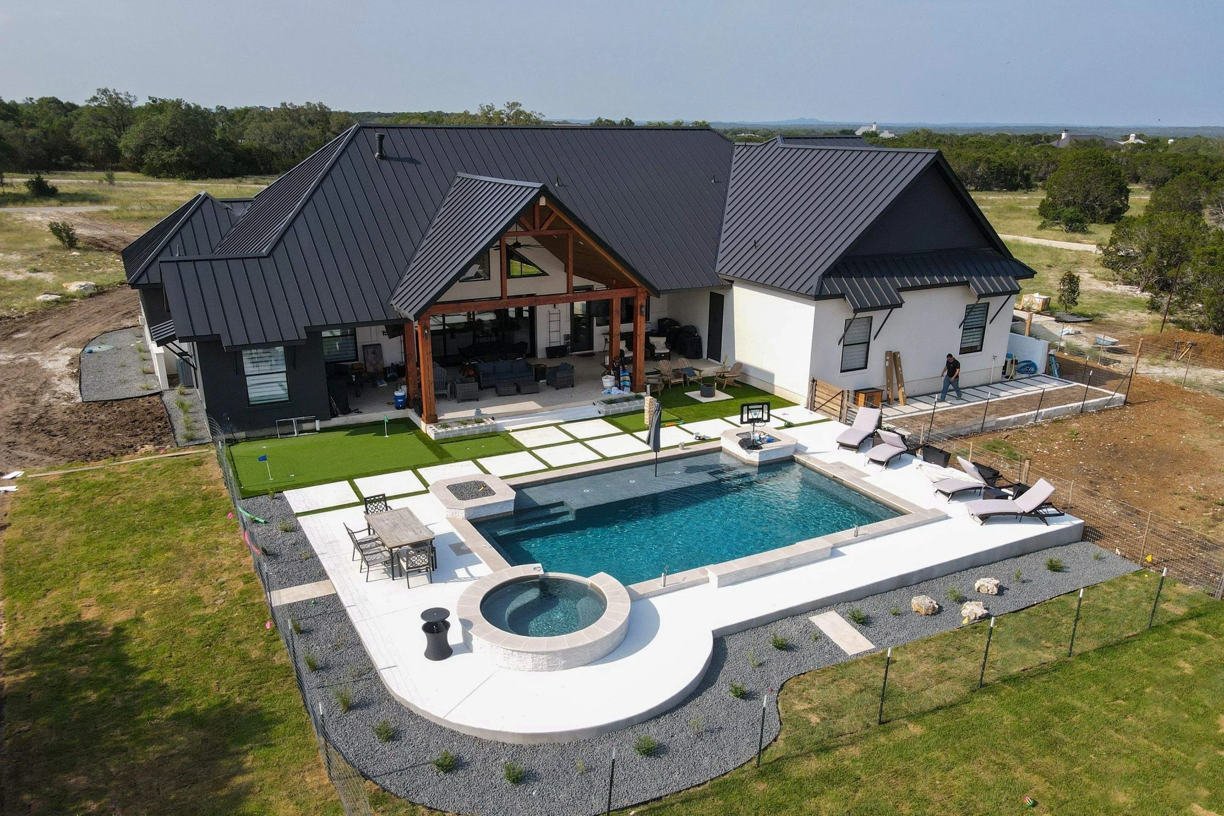 cordillera ranch backyard artificial turf and pool scape