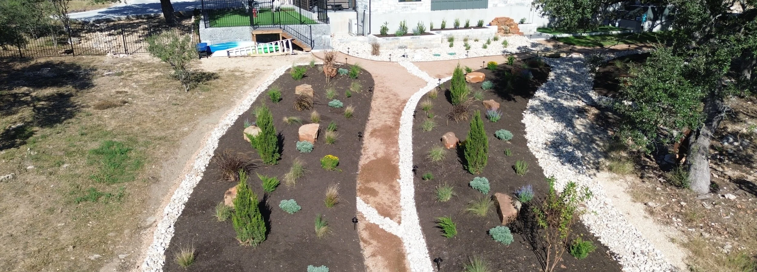 Texas native garden bed in Boerne Texas