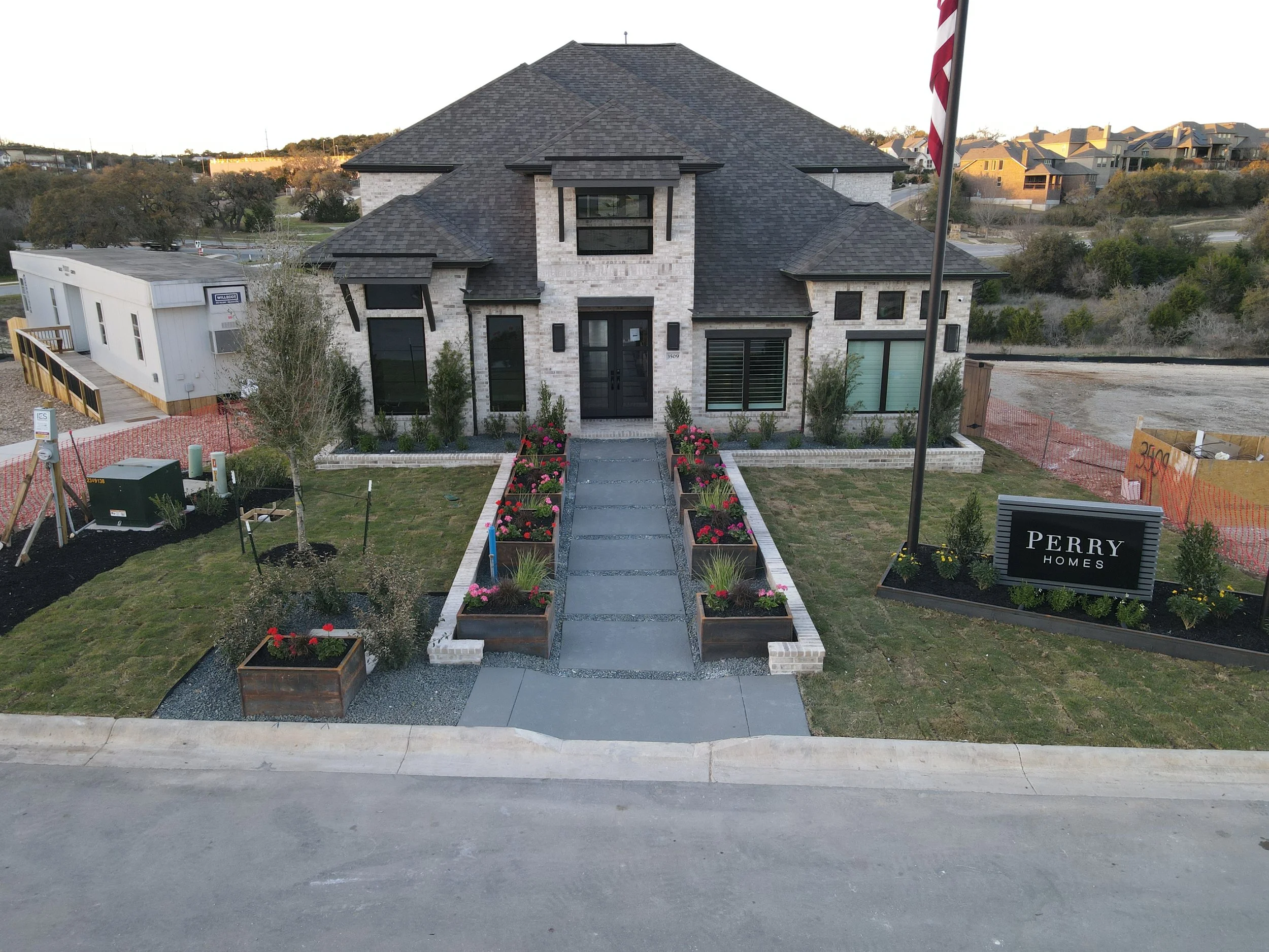 perry homes landscaping project in johnson ranch
