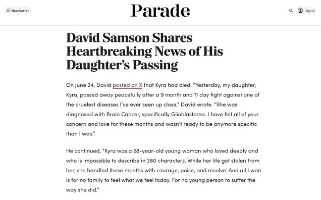 David Samson’s Daughter Kyra, 28, Honored by ‘WWHL’ Friend: ‘She Never Lost Her Spark
