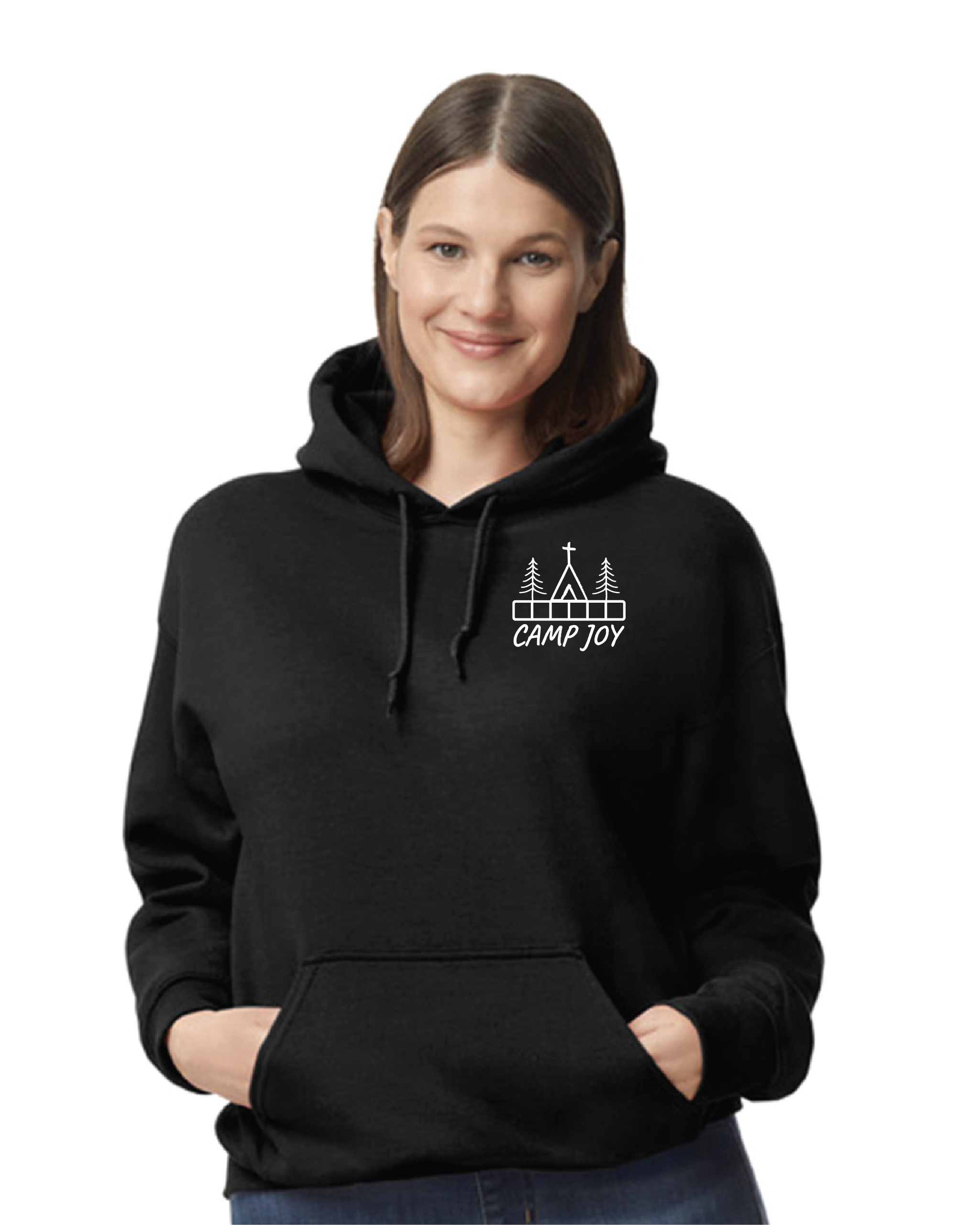 Joy Dictionary Black Hoodie White Print Adult Front.png