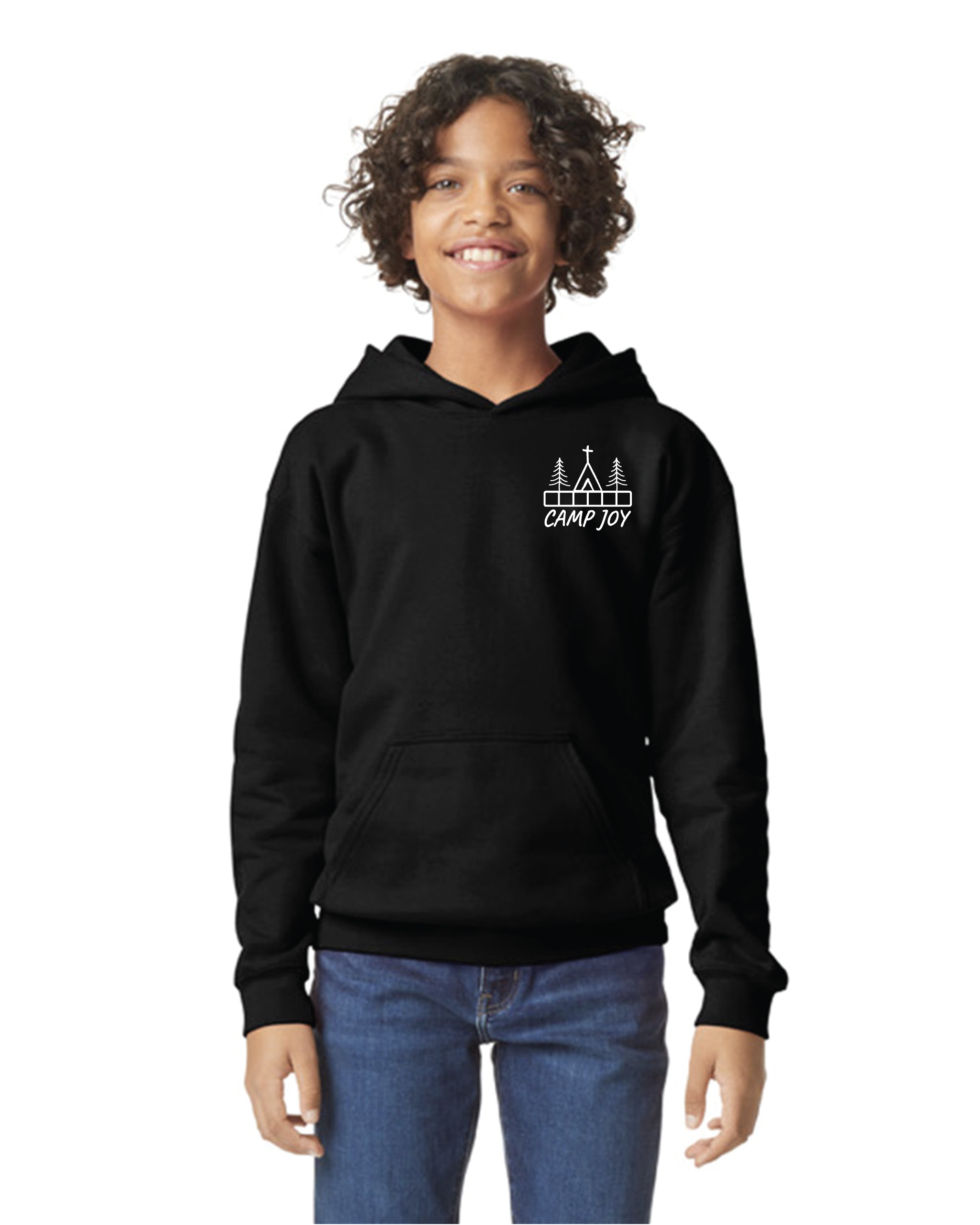 Joy Dictionary Black Hoodie White Print Youth Front.png