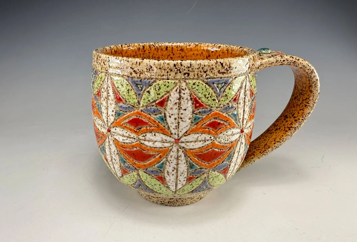 Tropical stoneware mug