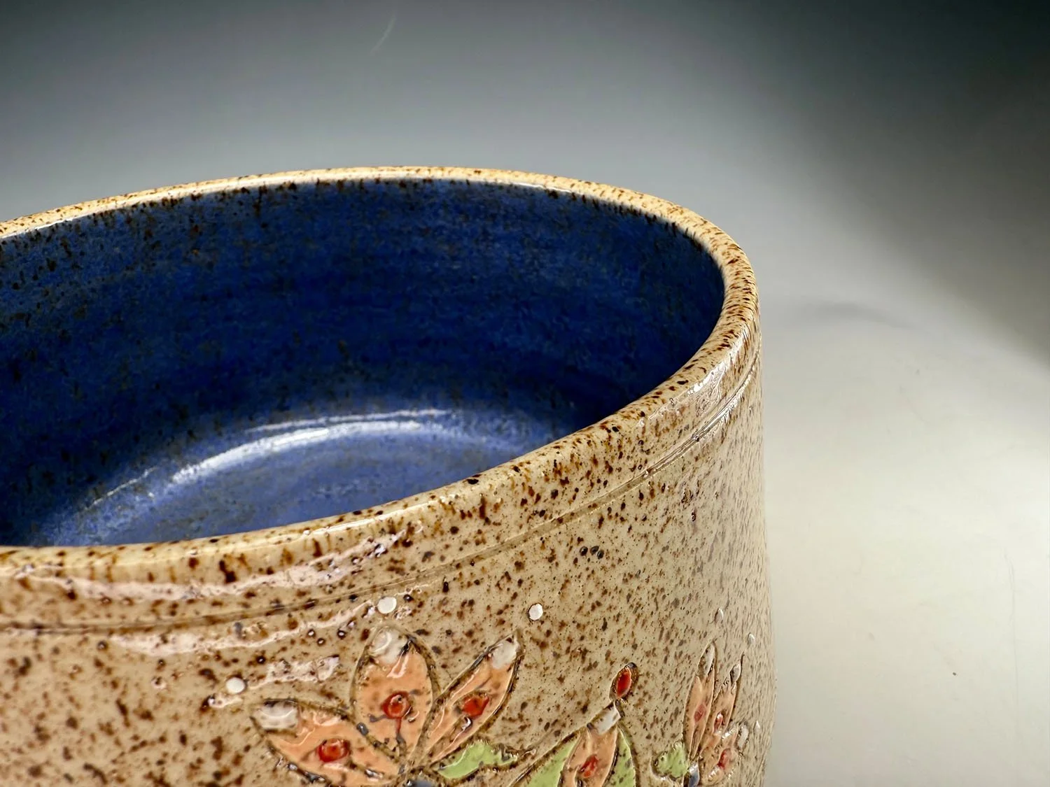 Interior view of Thistle stoneware serving bowl