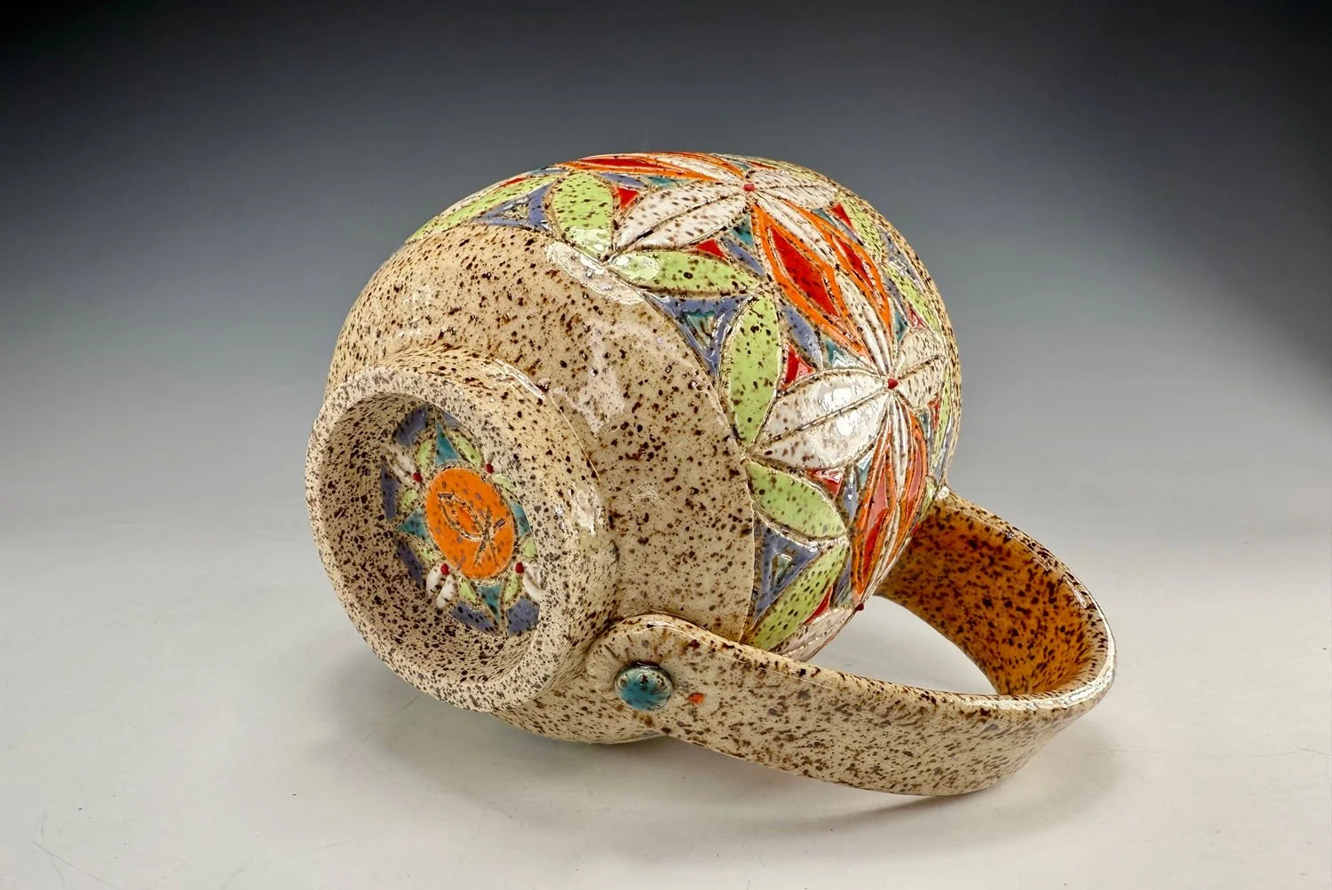 Inside handle of Tropical stoneware mug