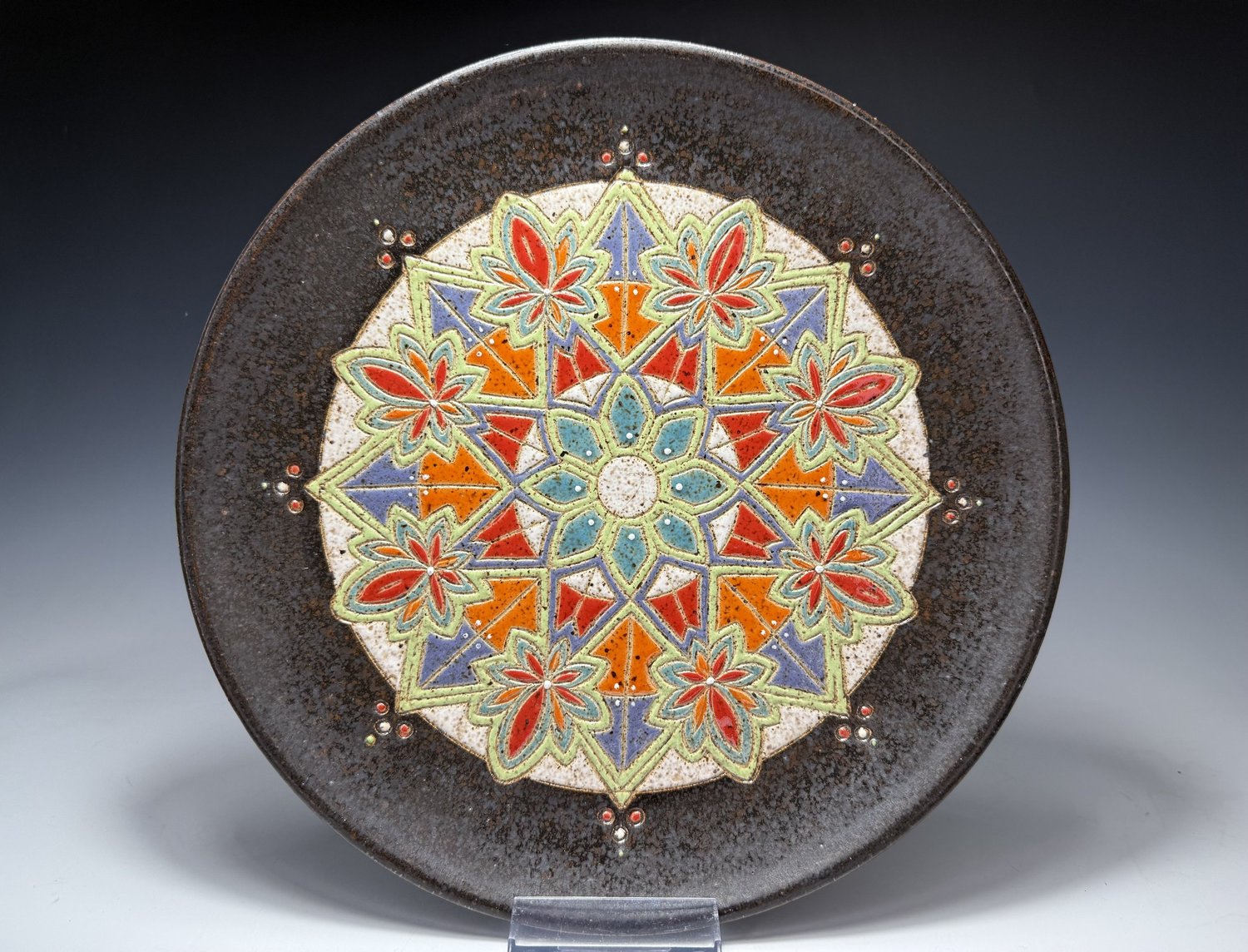 Purchase This Detailed Colorful Mandala Plate | Kathy Knapton