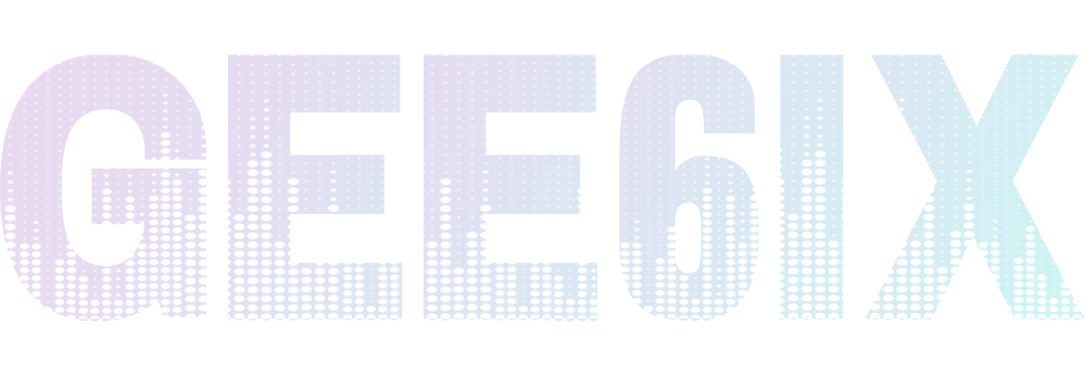 Stylized text reading 'GEE6IX' in large, dotted font with a gradient color scheme.