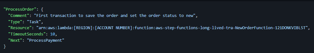 The Task State (identified by "Type":"Task") causes the interpreter to execute the work identified by the state's “Resource” field.