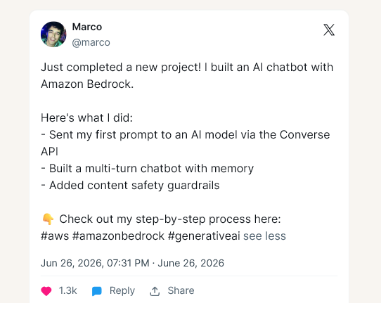 Build an AI Chatbot
with Amazon Bedrock