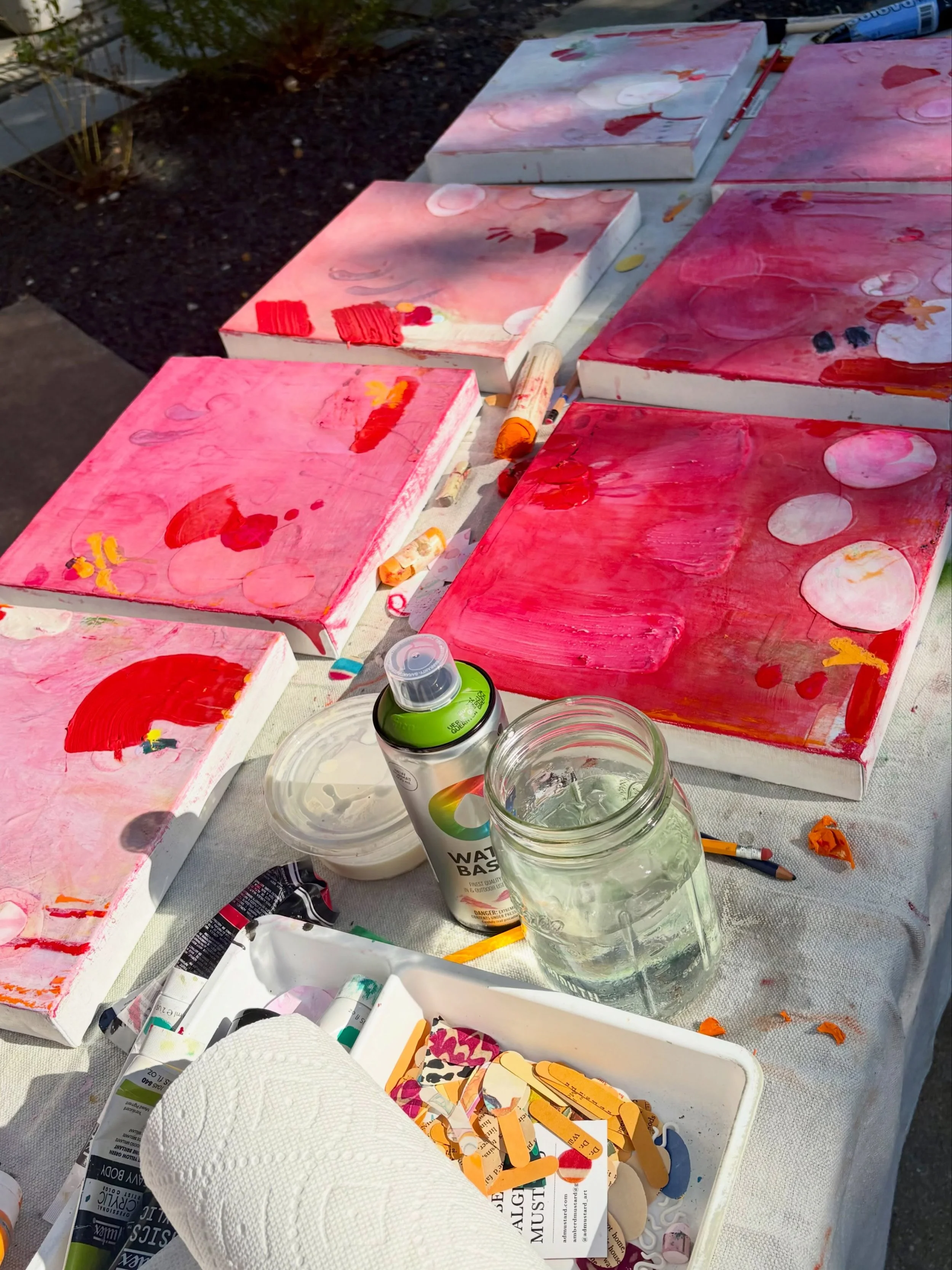 Got up early to paint outside with the sunrise. 🌅 💕