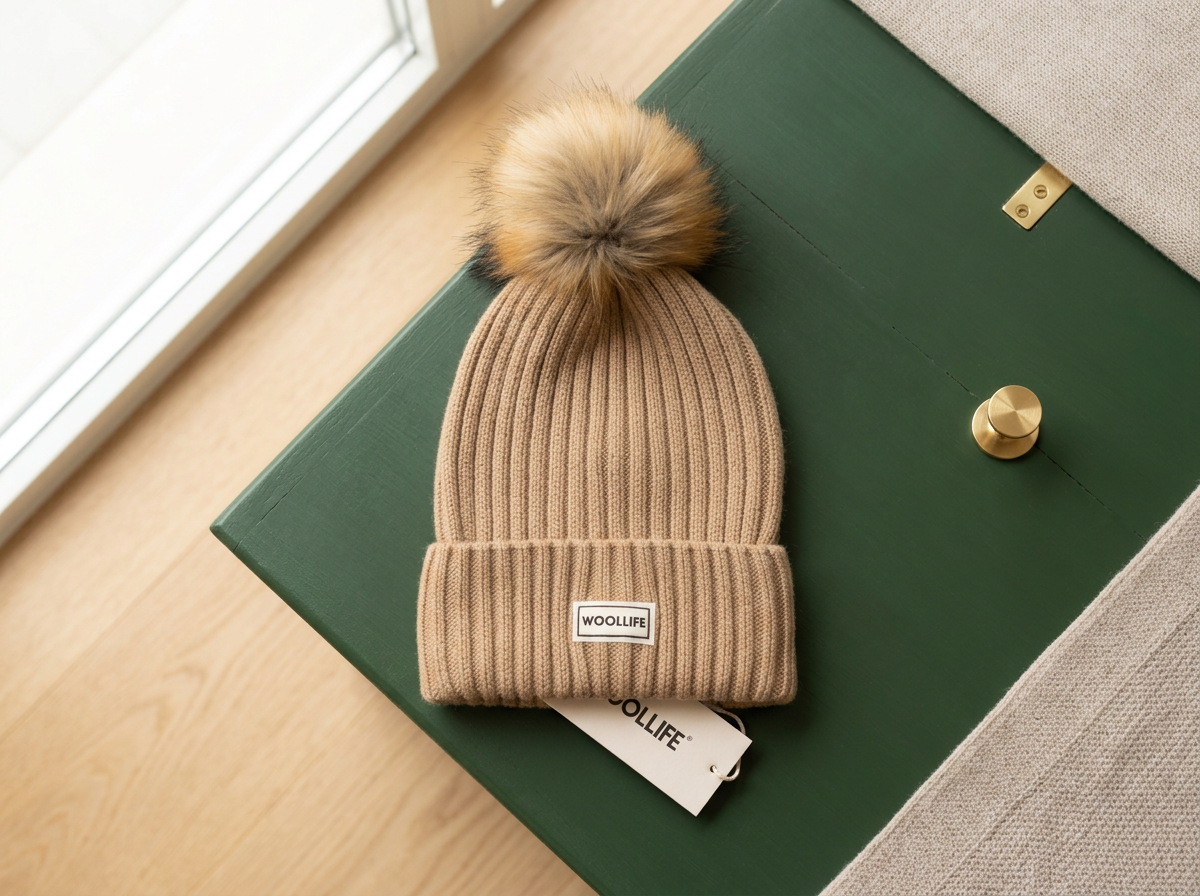 Gorro de lana merino con Bola