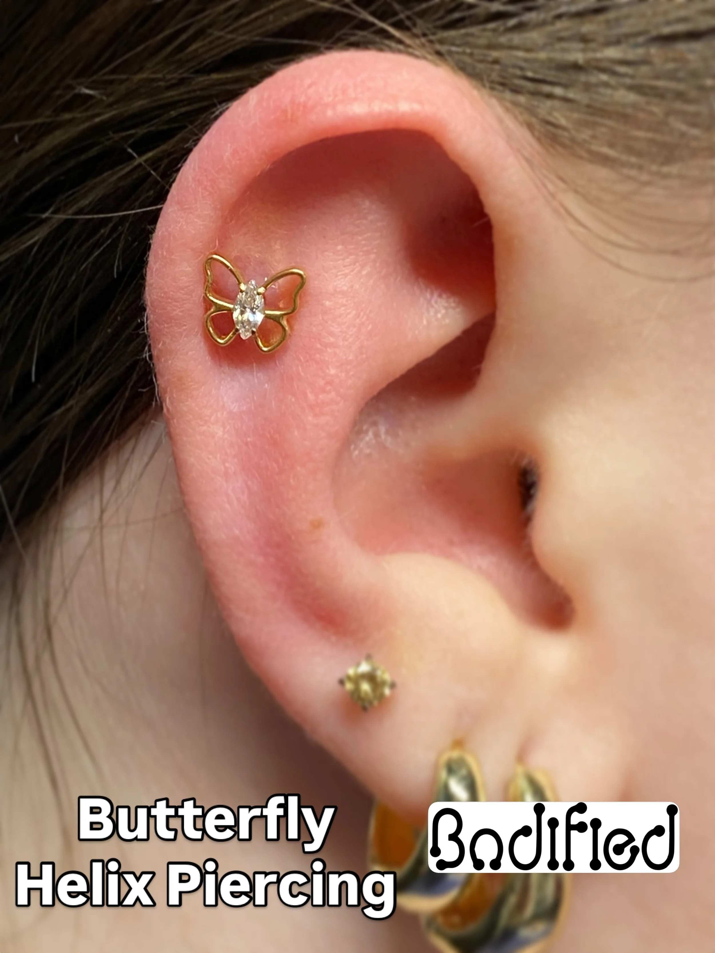 Butterfly Helix Piercing