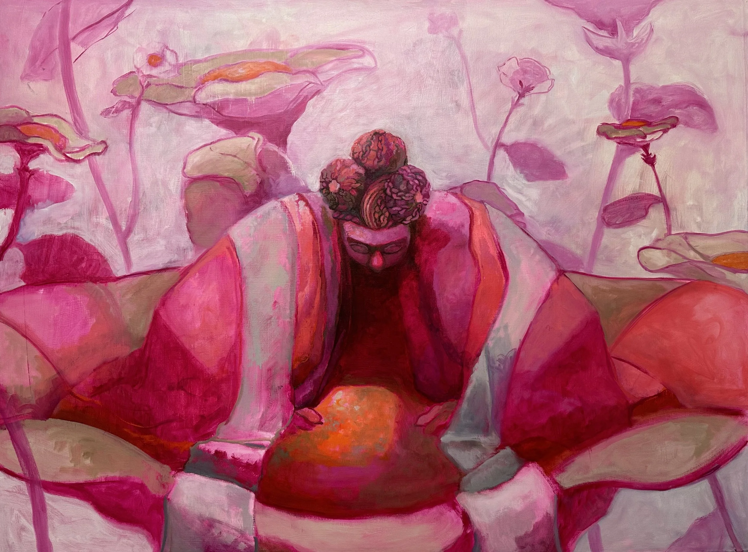 Greeting, 38" x 35.5", Oil on Canvas