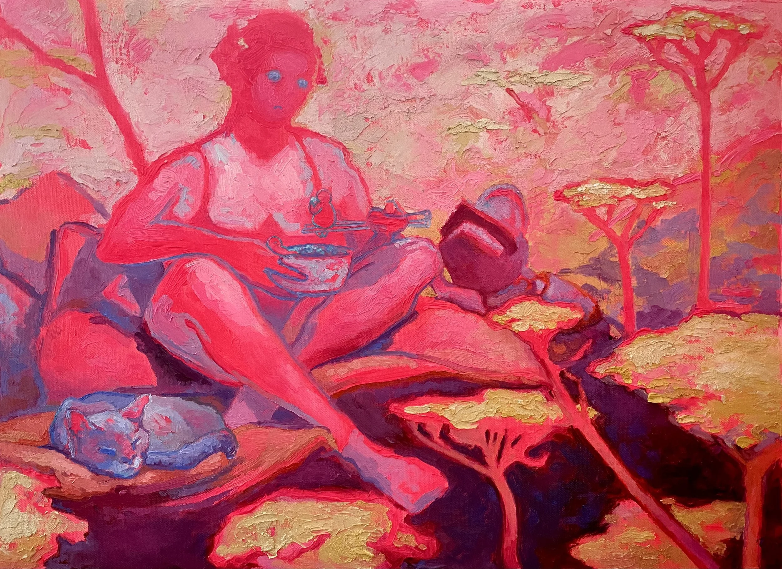 Floating (Daily 365), 18" x 24", Oil on Canvas Sheet
