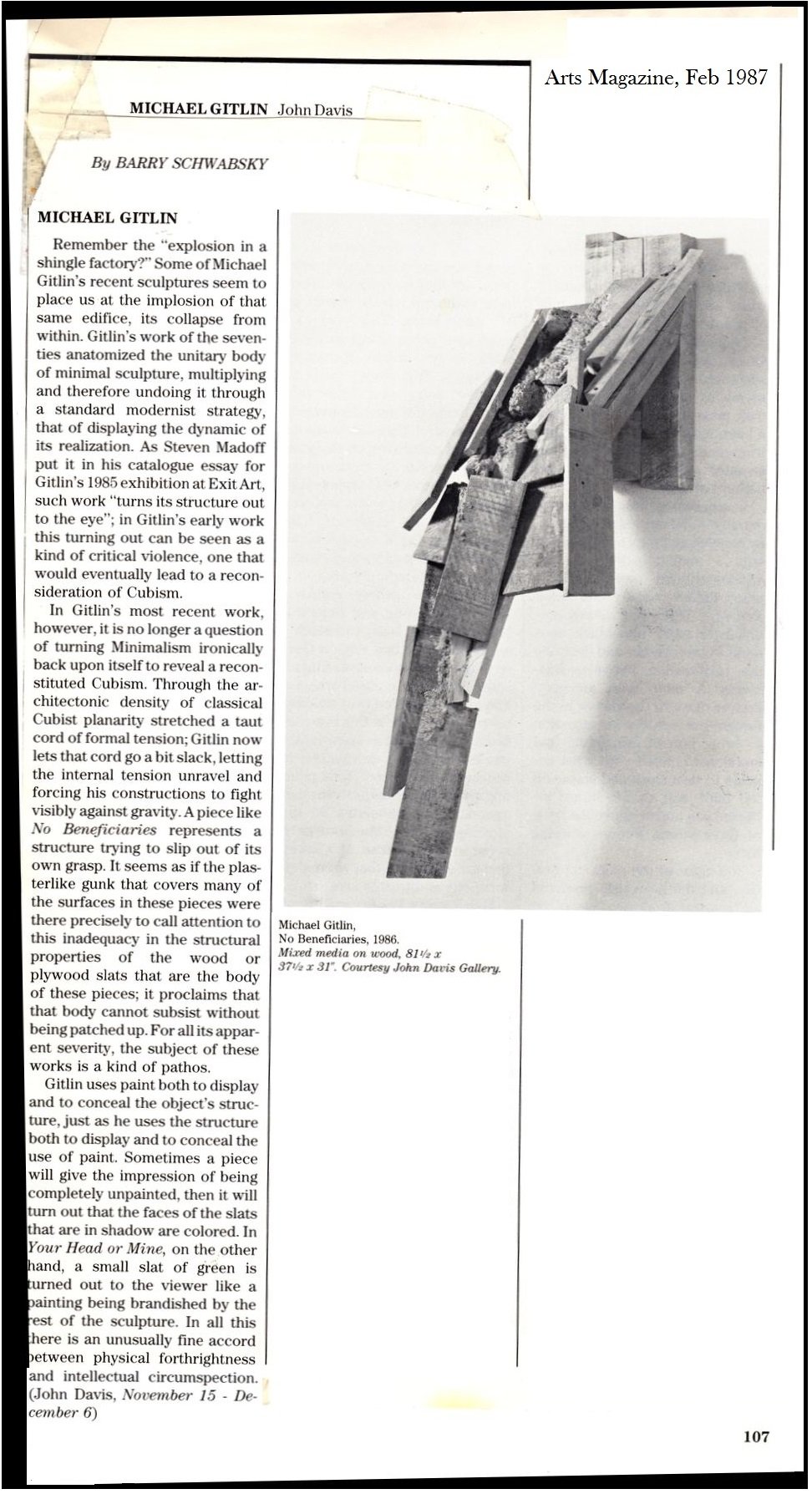 ARTS MAGAZINE, Feb 1987